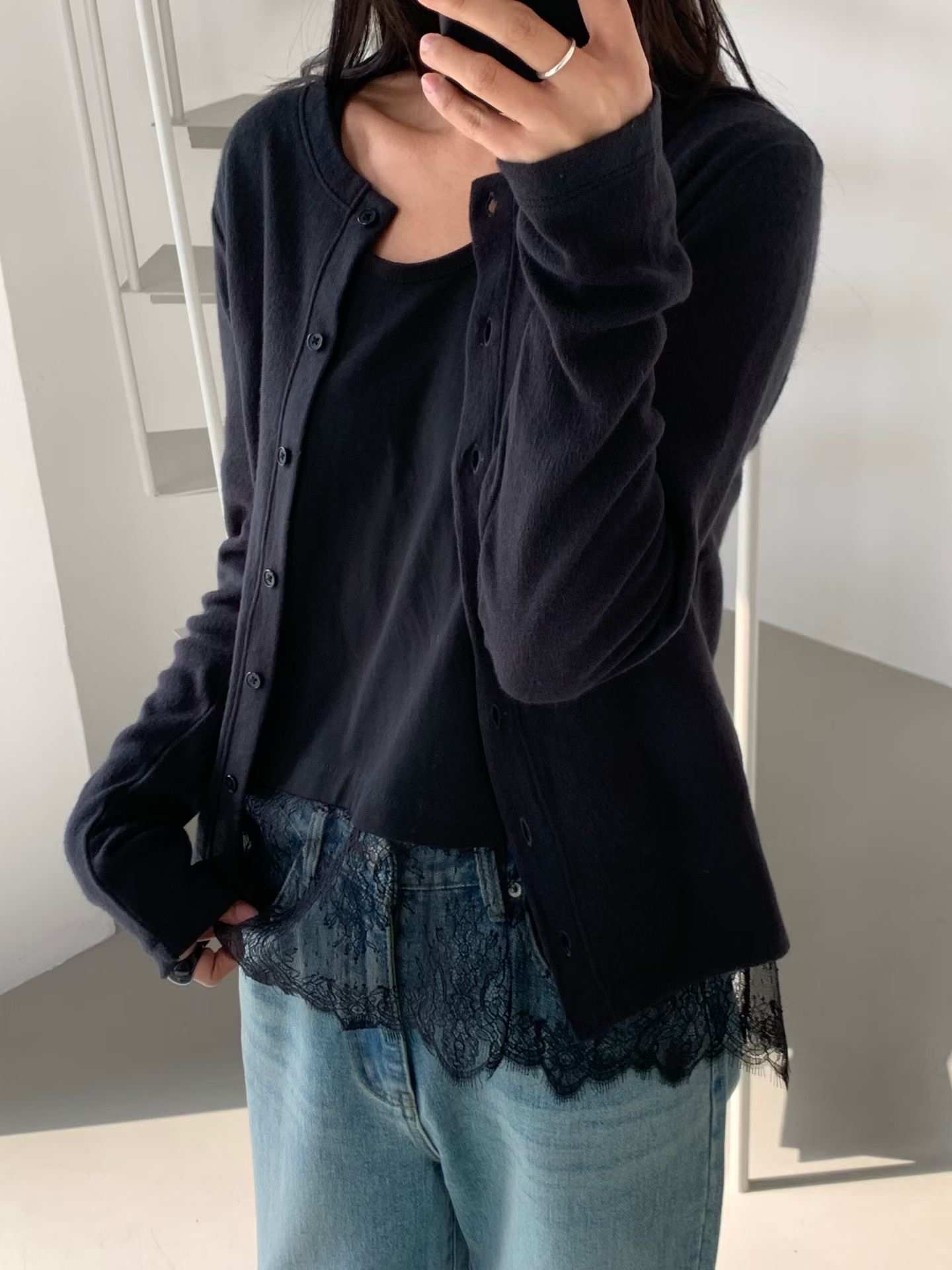 Lace short sleeve tee