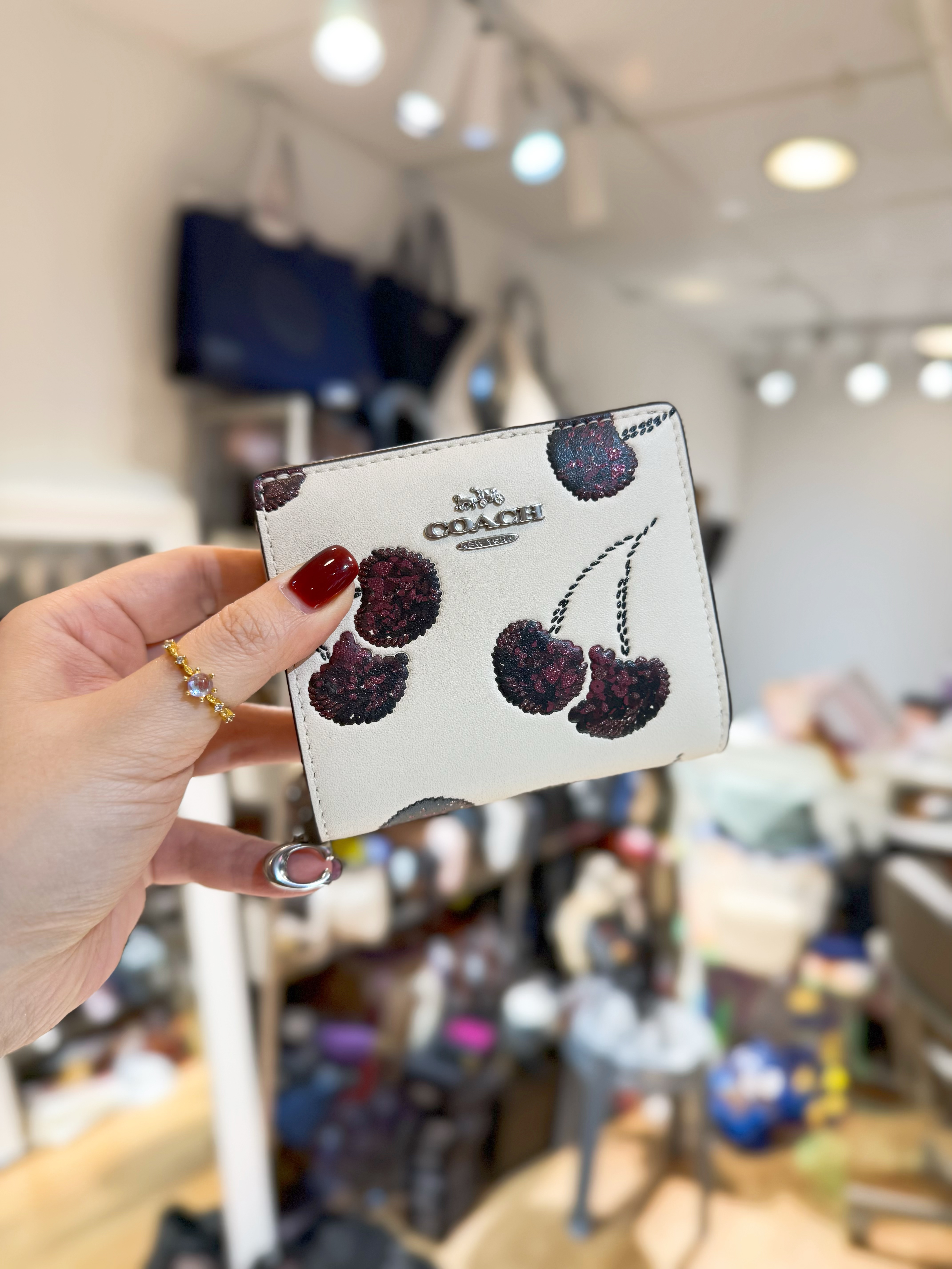 Coach Snap wallet cherry/w