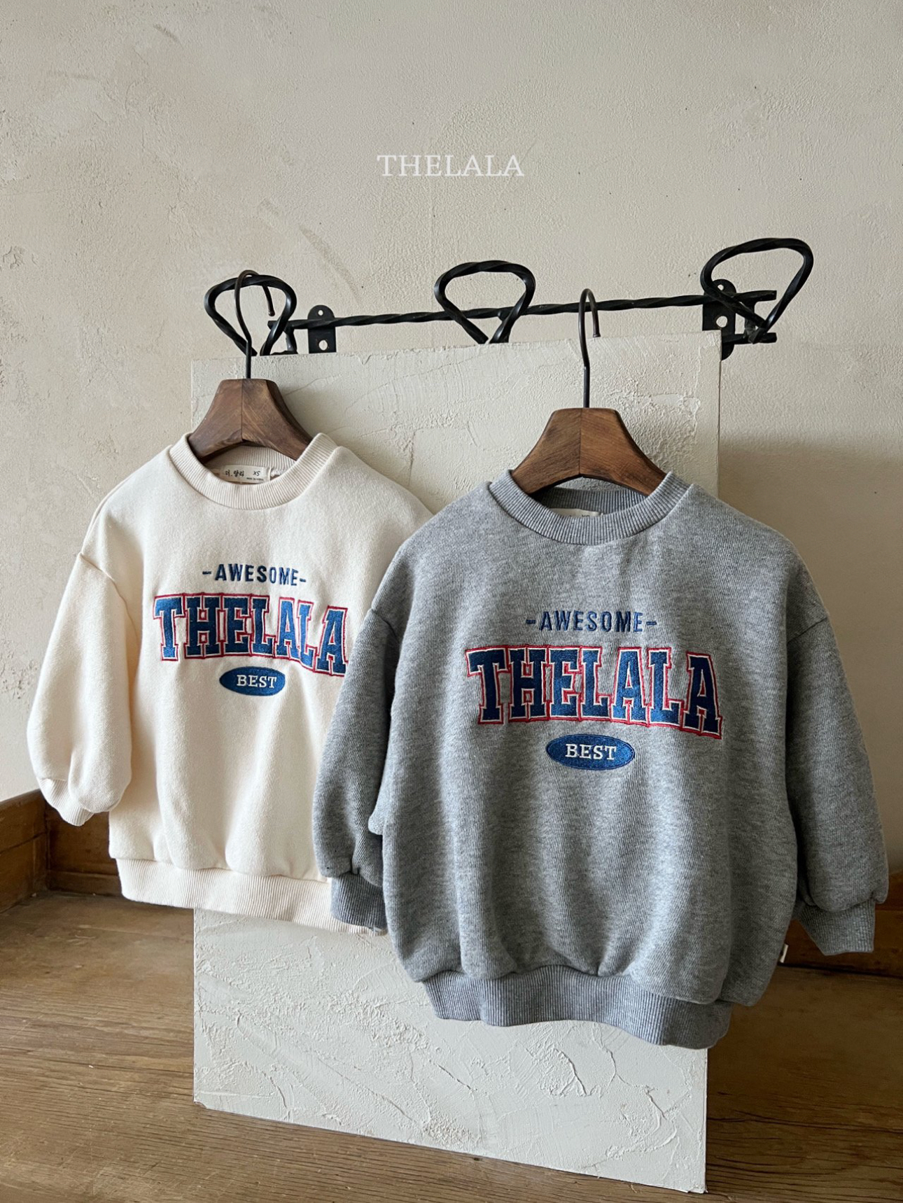 🌸預訂 韓國直送🌸🇰🇷THELALA兩色親子款標誌刺繡貼花衛衣