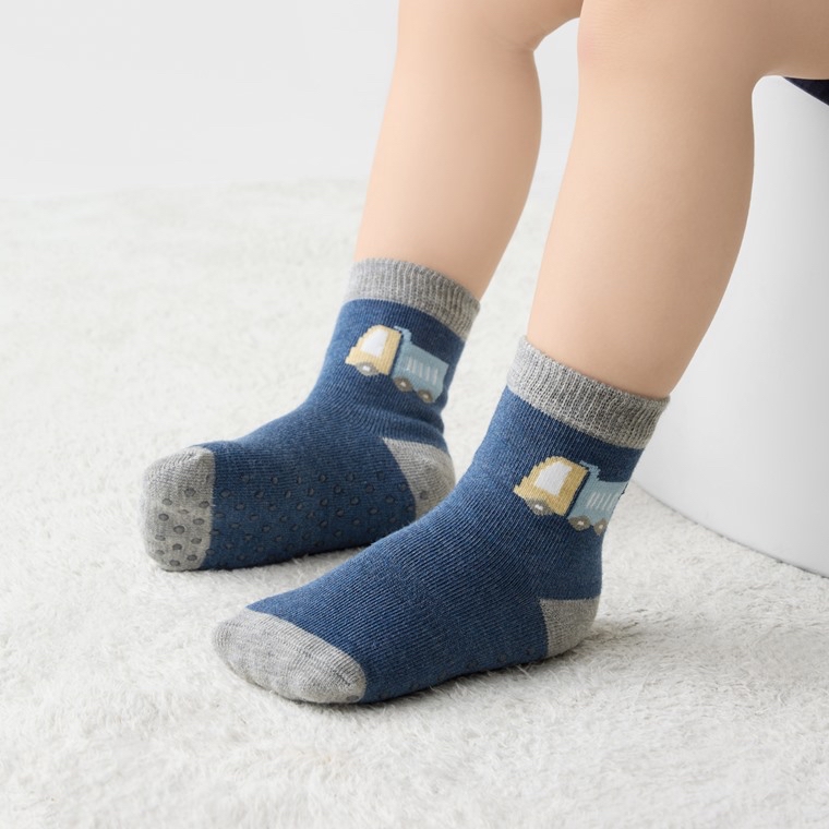 部分現貨💚預訂 台灣直送💚兩色可愛提花防滑中筒襪三對裝