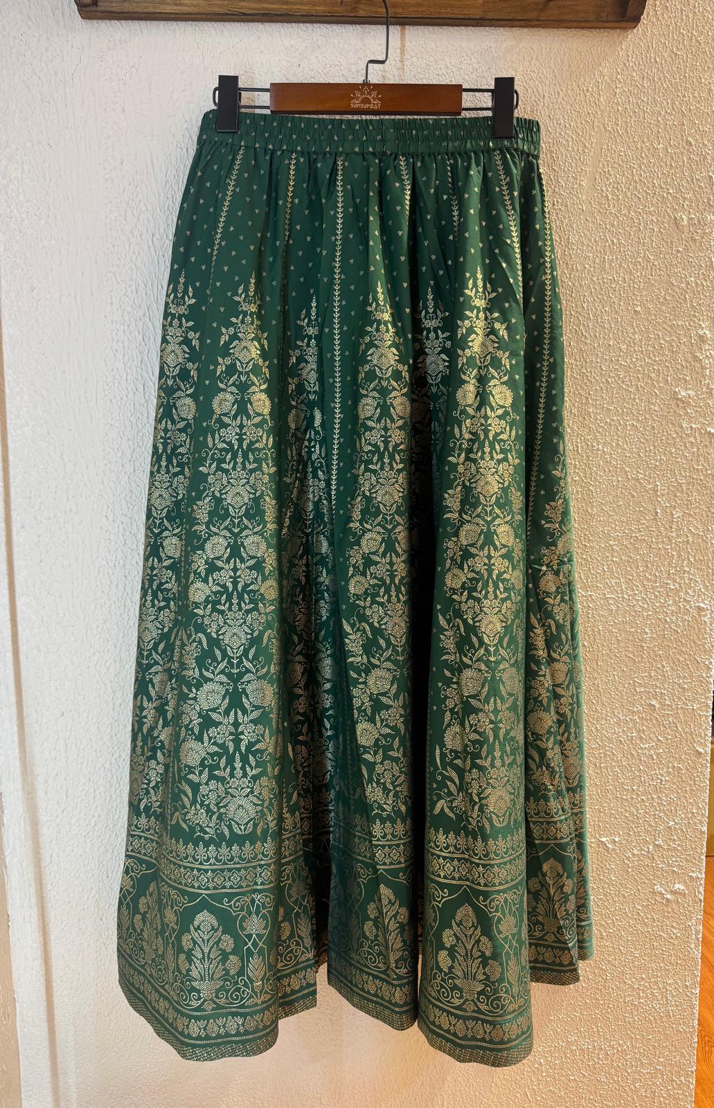 3101 Green x Golden Blockprint Skirt