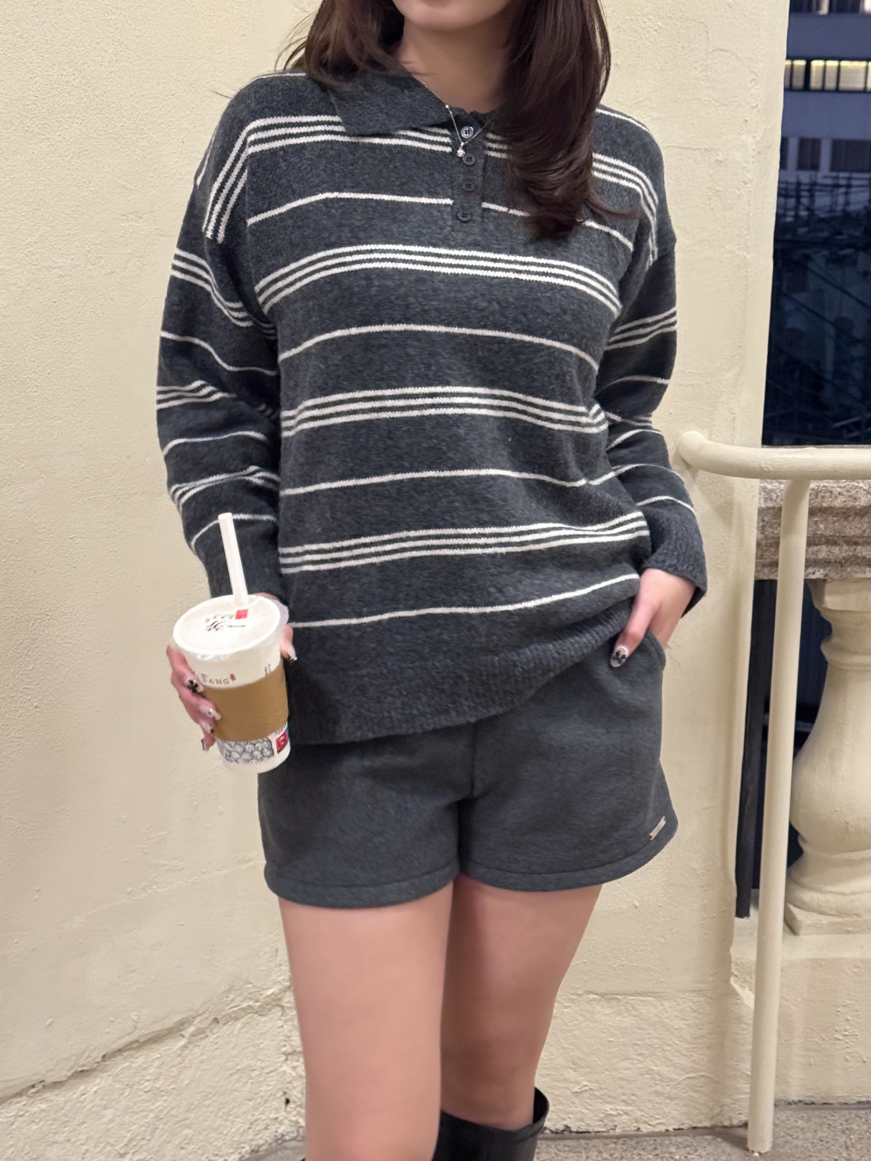 休閑絨毛短褲(三色入)