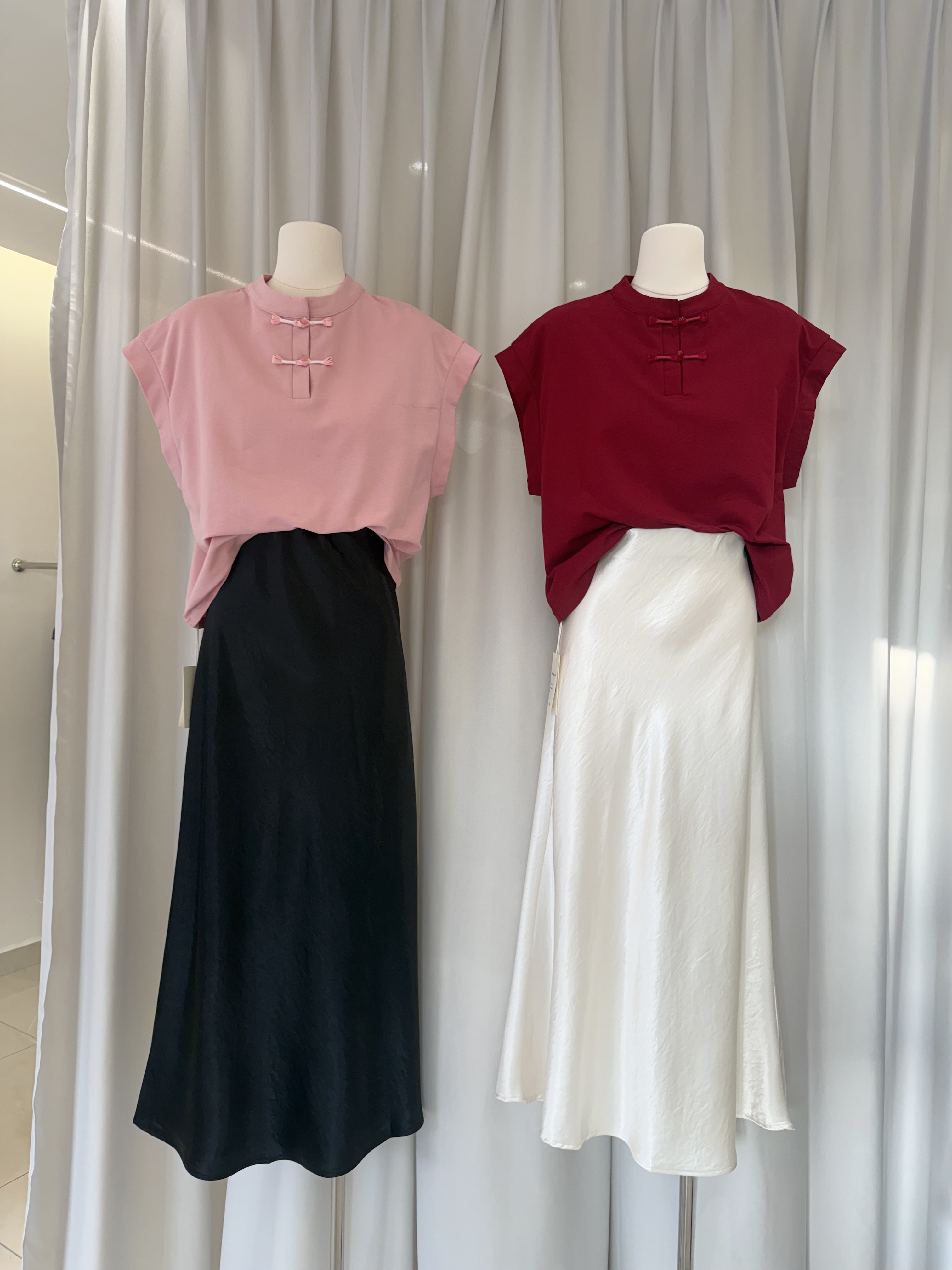 6635 高级感缎面半身长裙