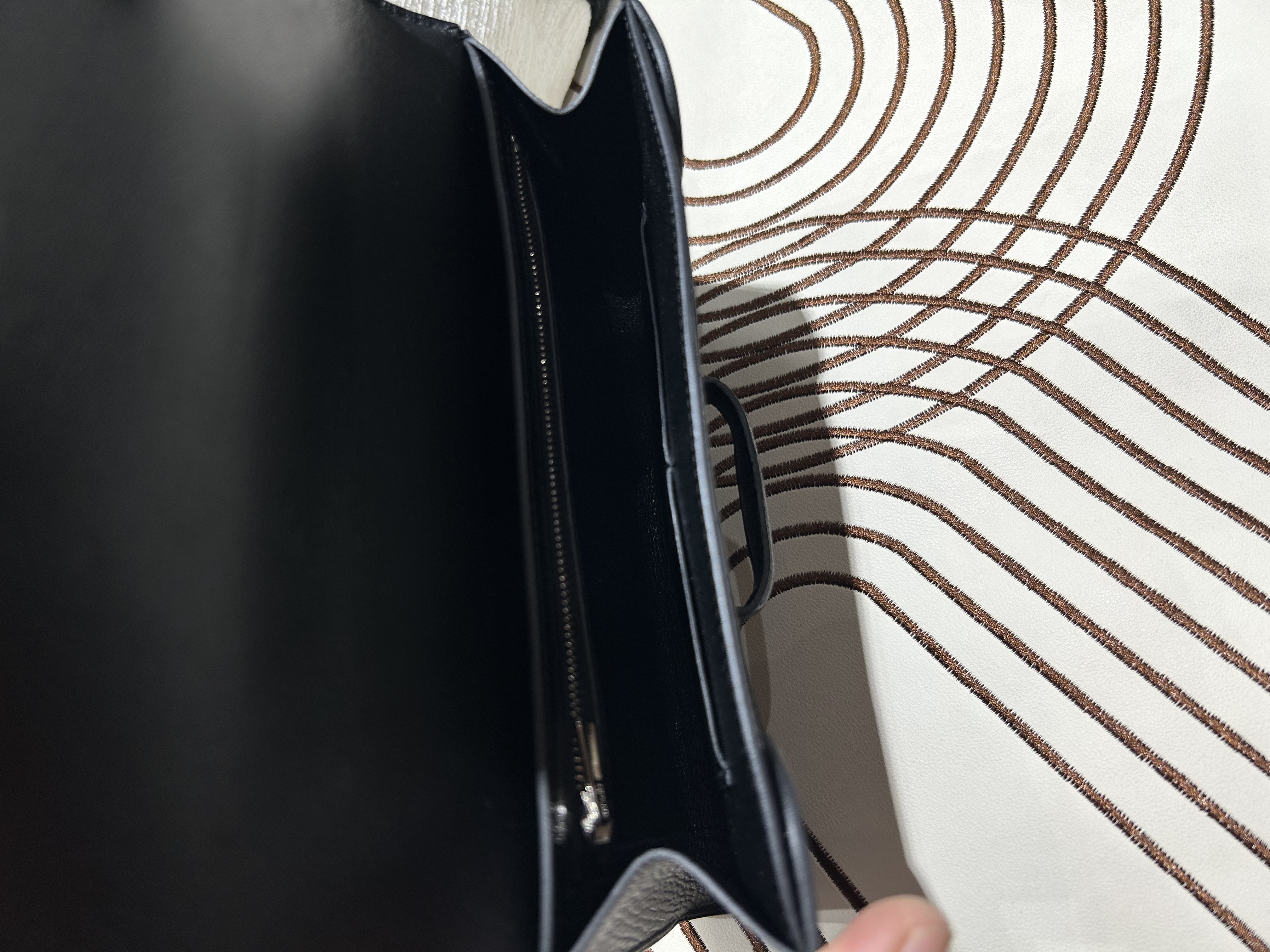 HERMES clutch bag Black Calfskin 1938-19 Stamp C 100%Authentic, 99%New ✅Box