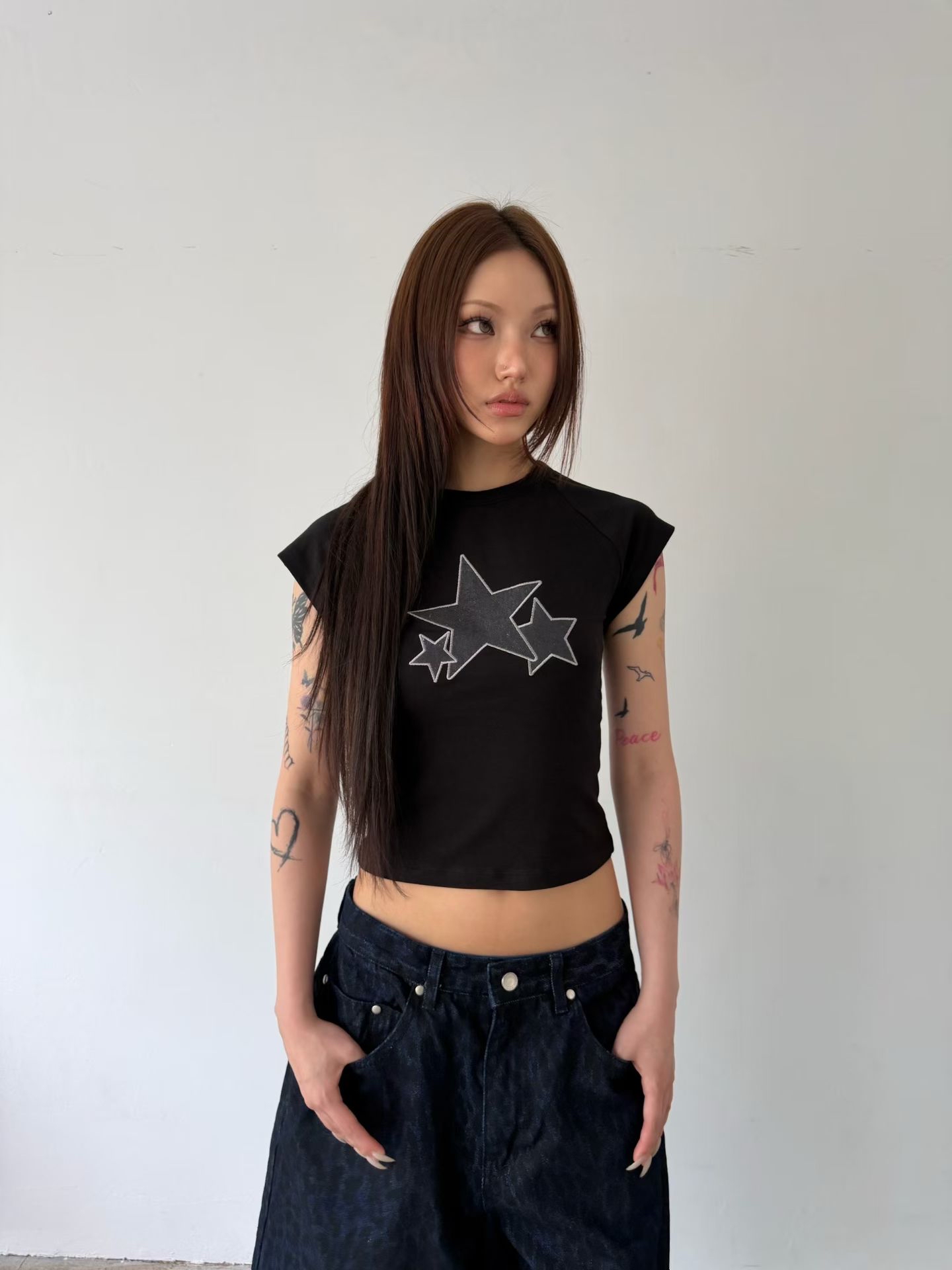 lace star raglan t-shirt