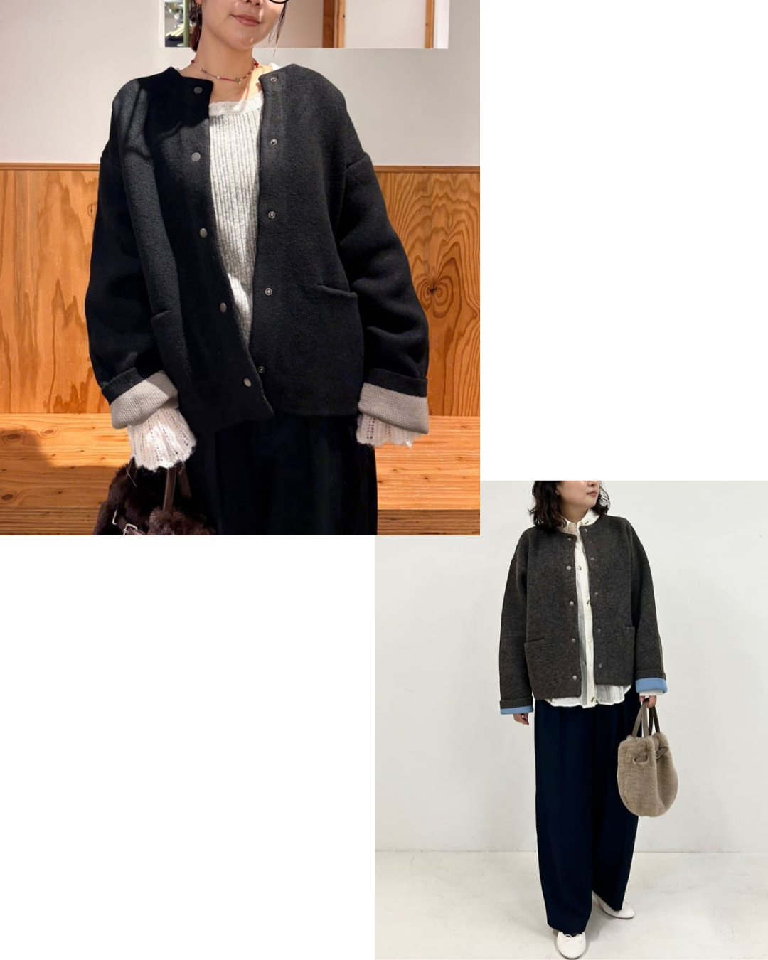 日本代購【 2026秋冬新商品 日本直送  Freak's Store 內配撞色 時尚 針織開襟外套｜簡約有型 秋冬必備！Oversized Knit Cardigan 】