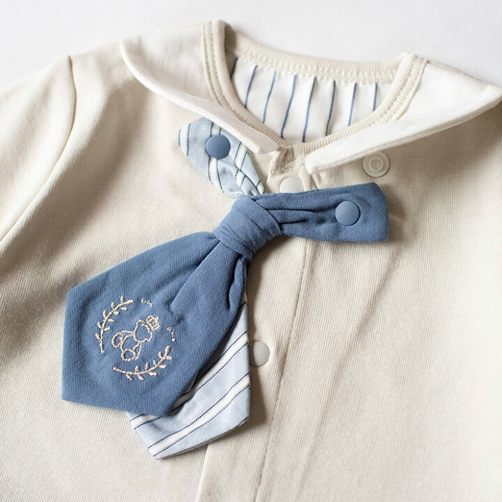 🌸預訂 日本直送🌸🇯🇵Mocmof三色假兩件小熊刺繡領巾禮服長袖連身服