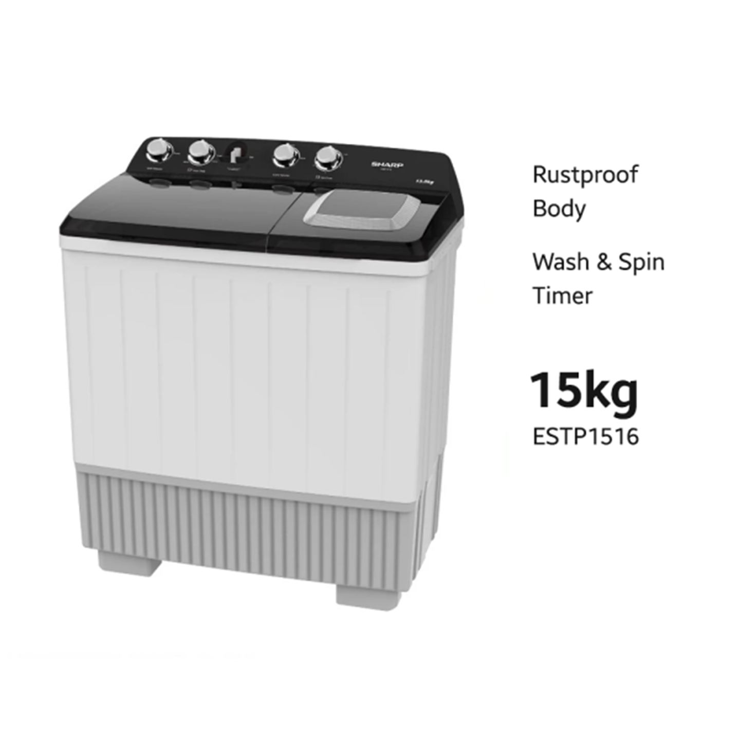 Sharp 15kg Semi-Auto Washing Machine (ESTP1516)