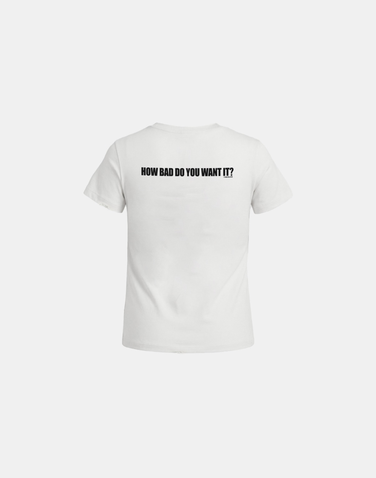 BADBLOOD [w-tee26-130] DO YOU WANT IT Short Sleeve T-Shirt - White