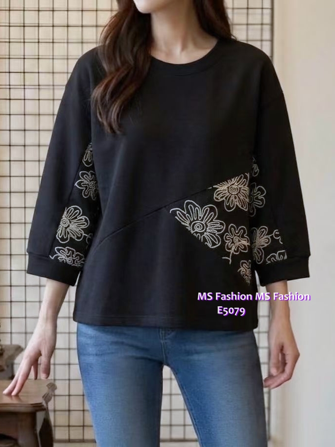 E5079 花花拼布top