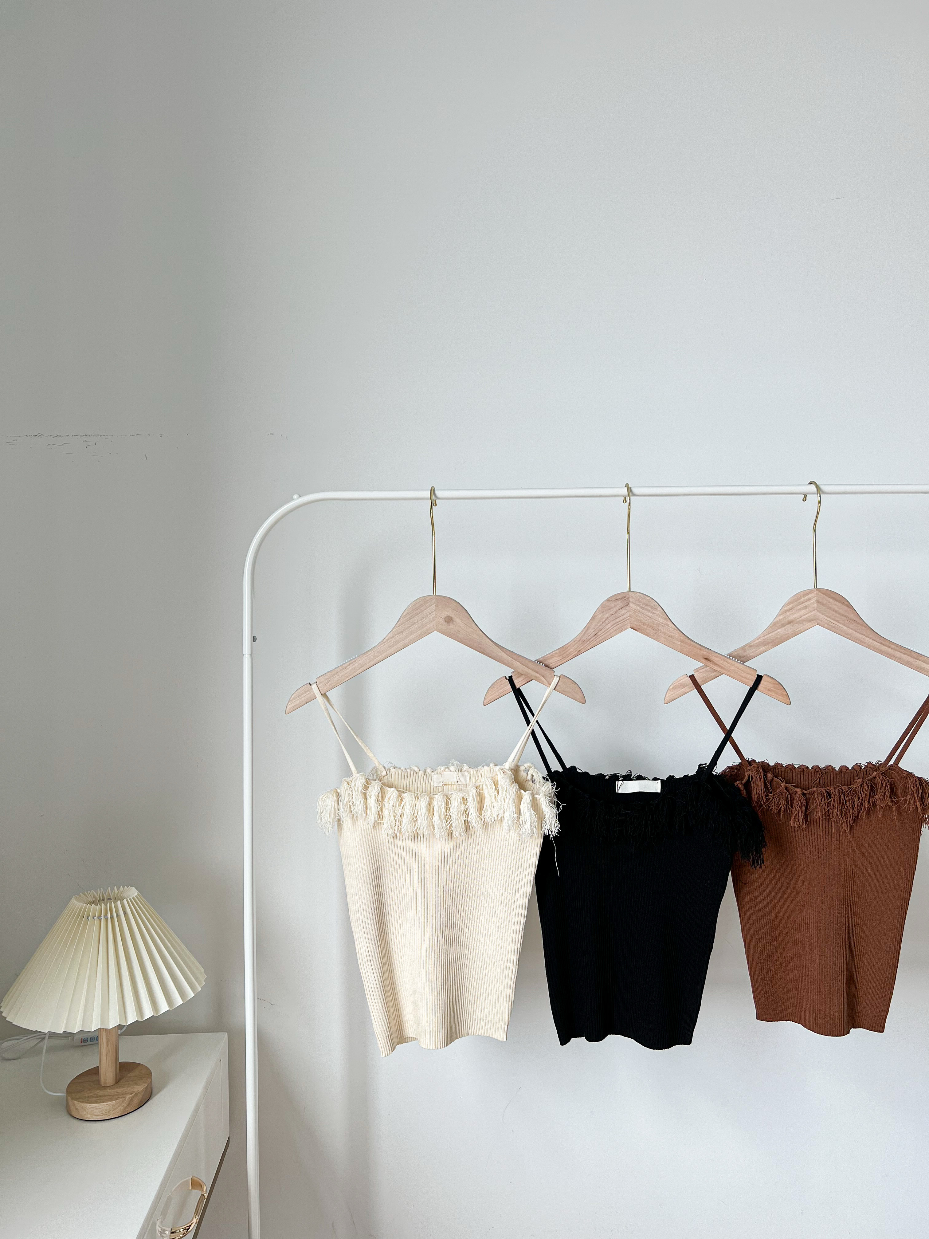 Knit-Fringe Cami Top 韩系针织流苏吊带小背心🎽 (3 Colour ) 
