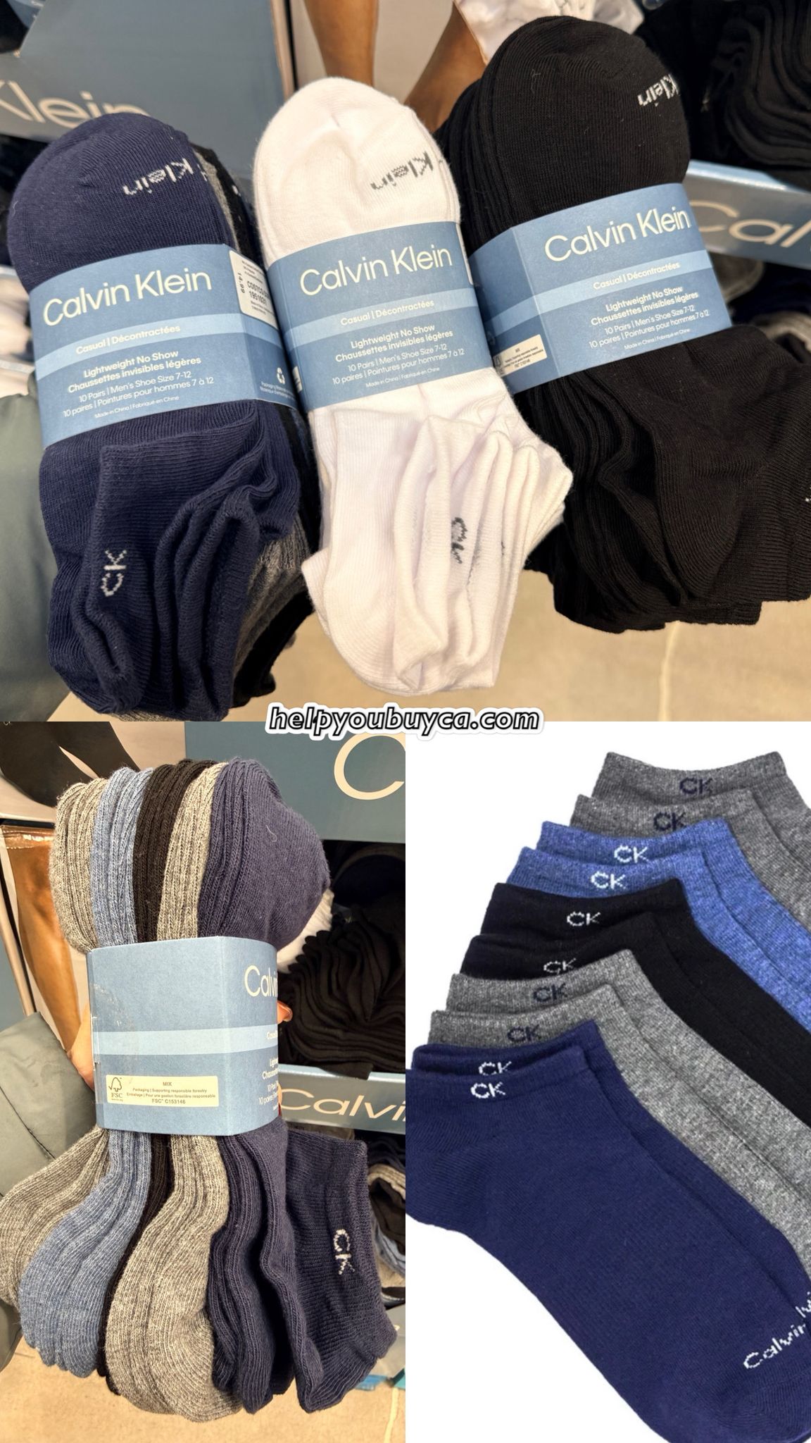 Calvin Klein Men's No Show Socks 隱形襪 （10對裝）