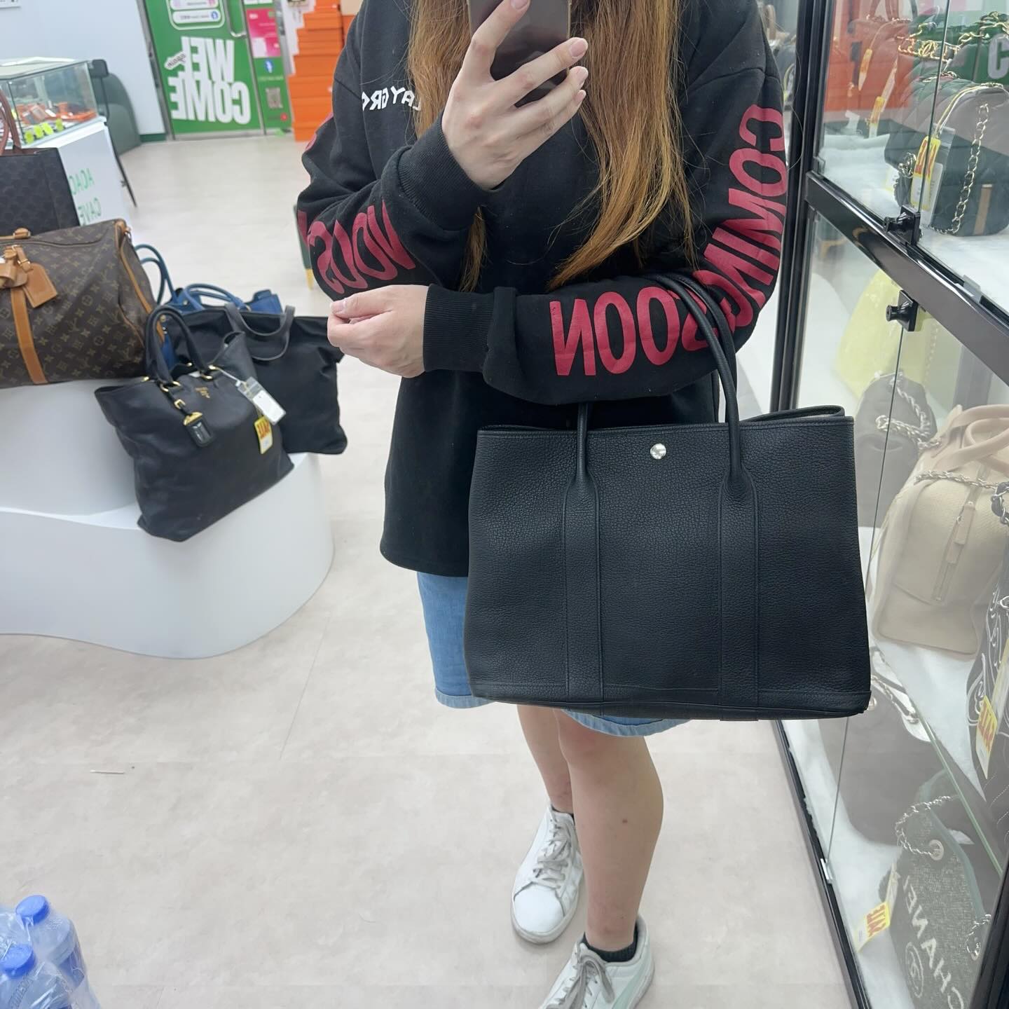 HERMES 🤍PRE OWNED GARDEN PARTY 36 黑色真皮手提包 U Stamp 全套有單🩶