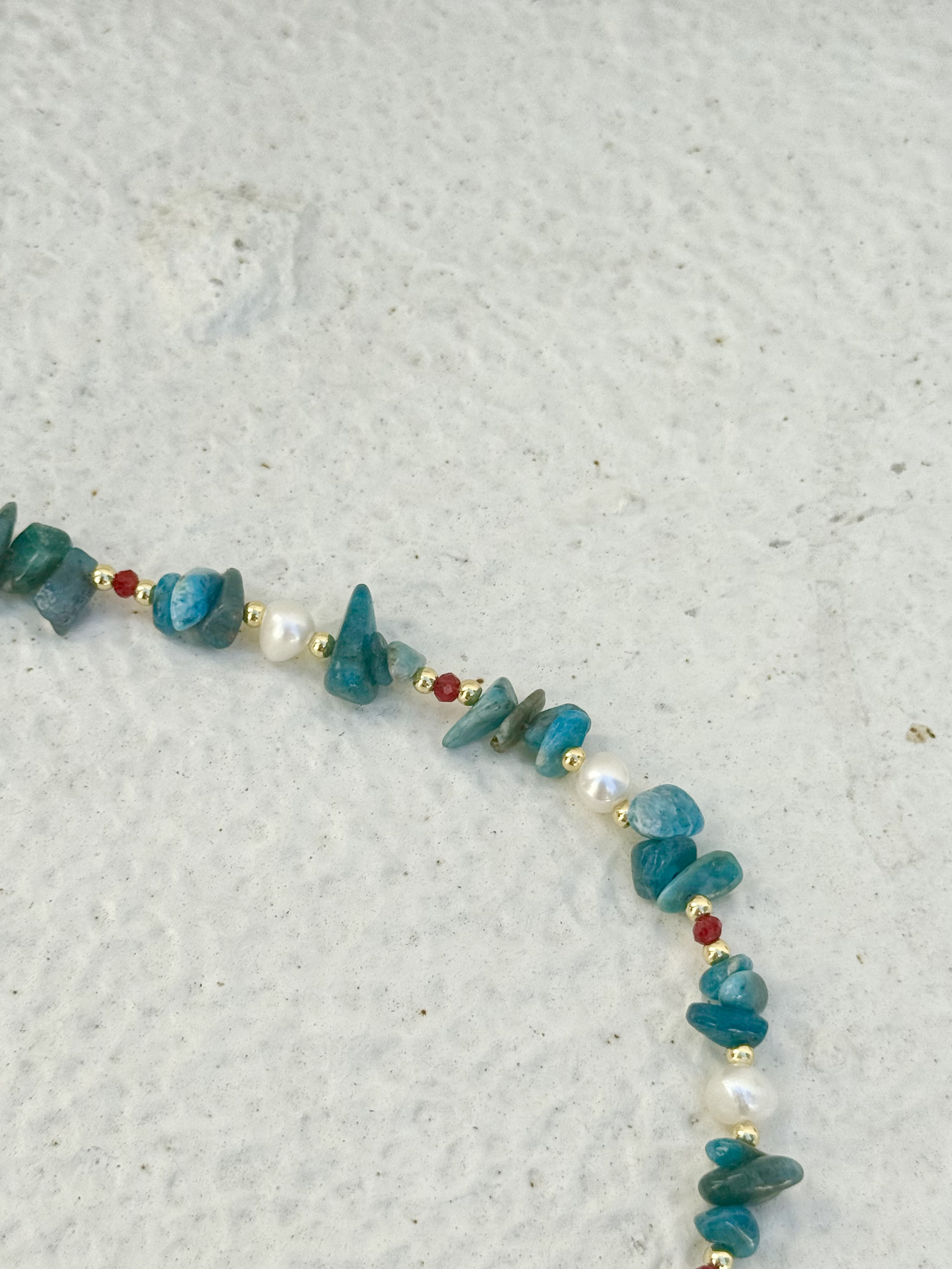 Blue stone stainless necklace
