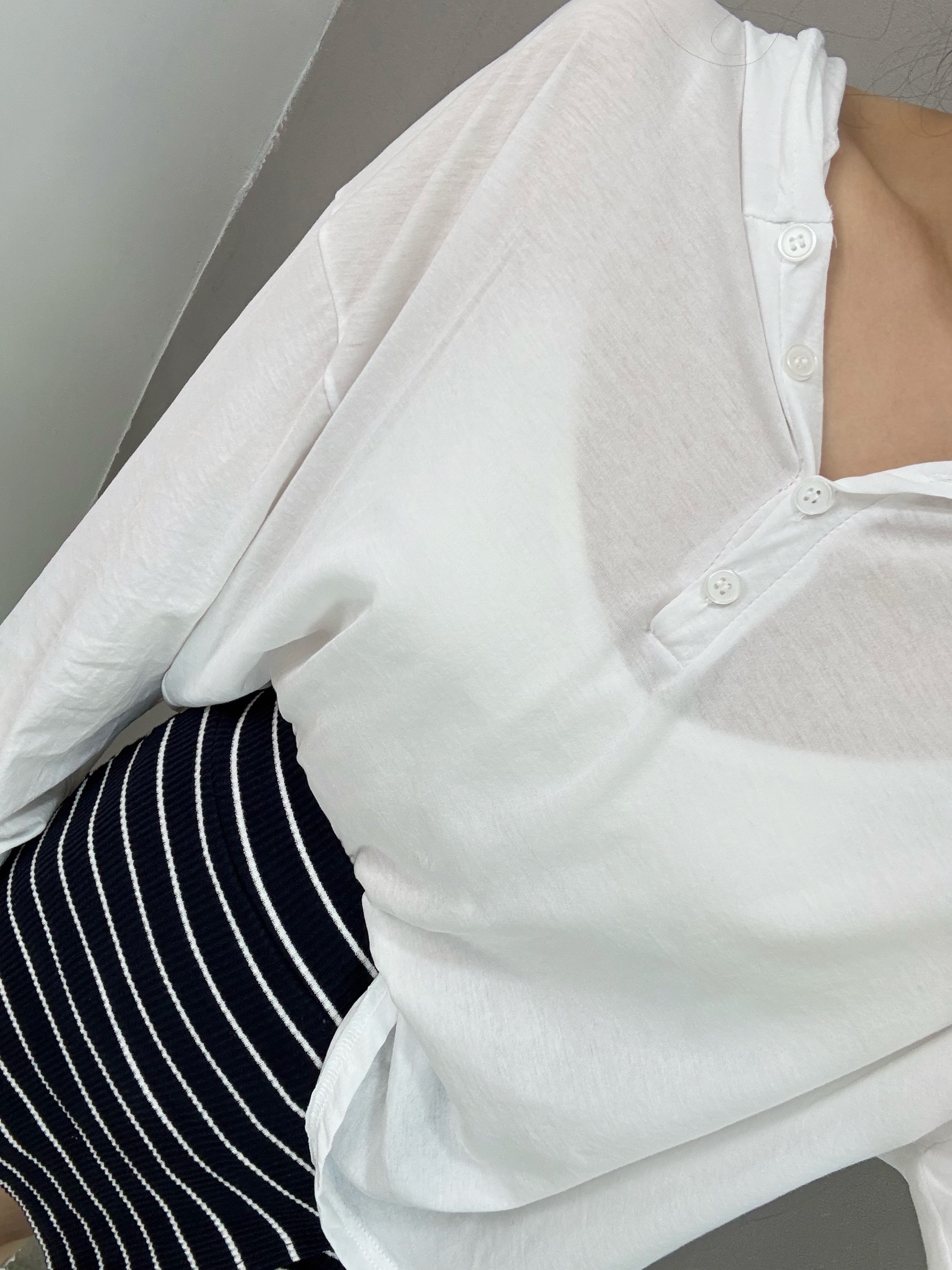 A15 有帽Tee+橫間裙褲Set