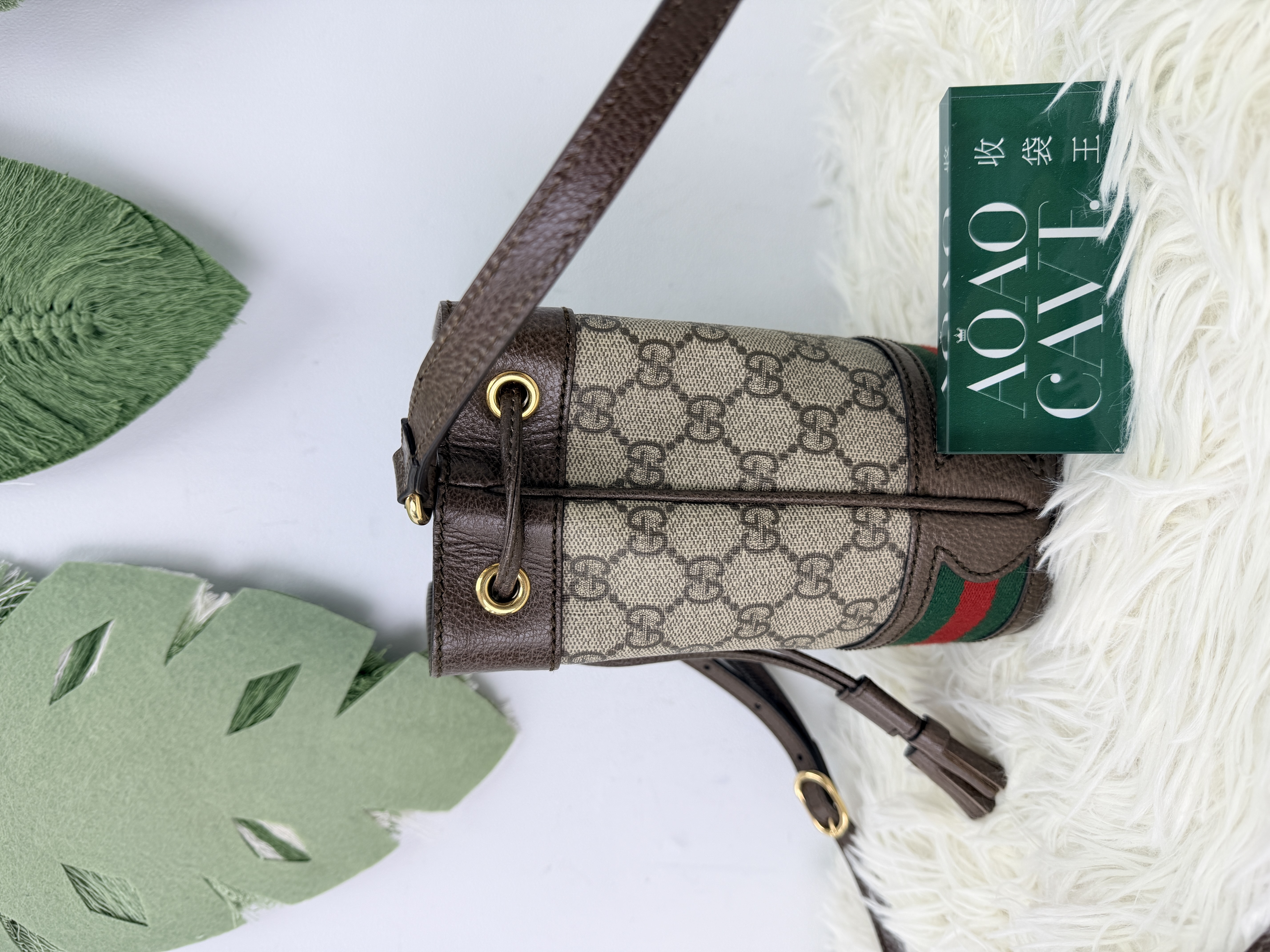 Gucci🤍PRE OWNED Ophidia迷你抽繩水桶 斜孭袋 單肩包🤎