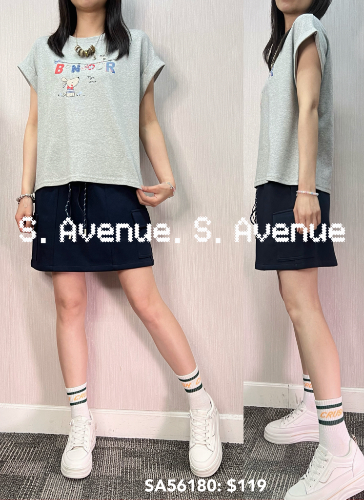 SA56180: 短袖bonjour狗仔tee