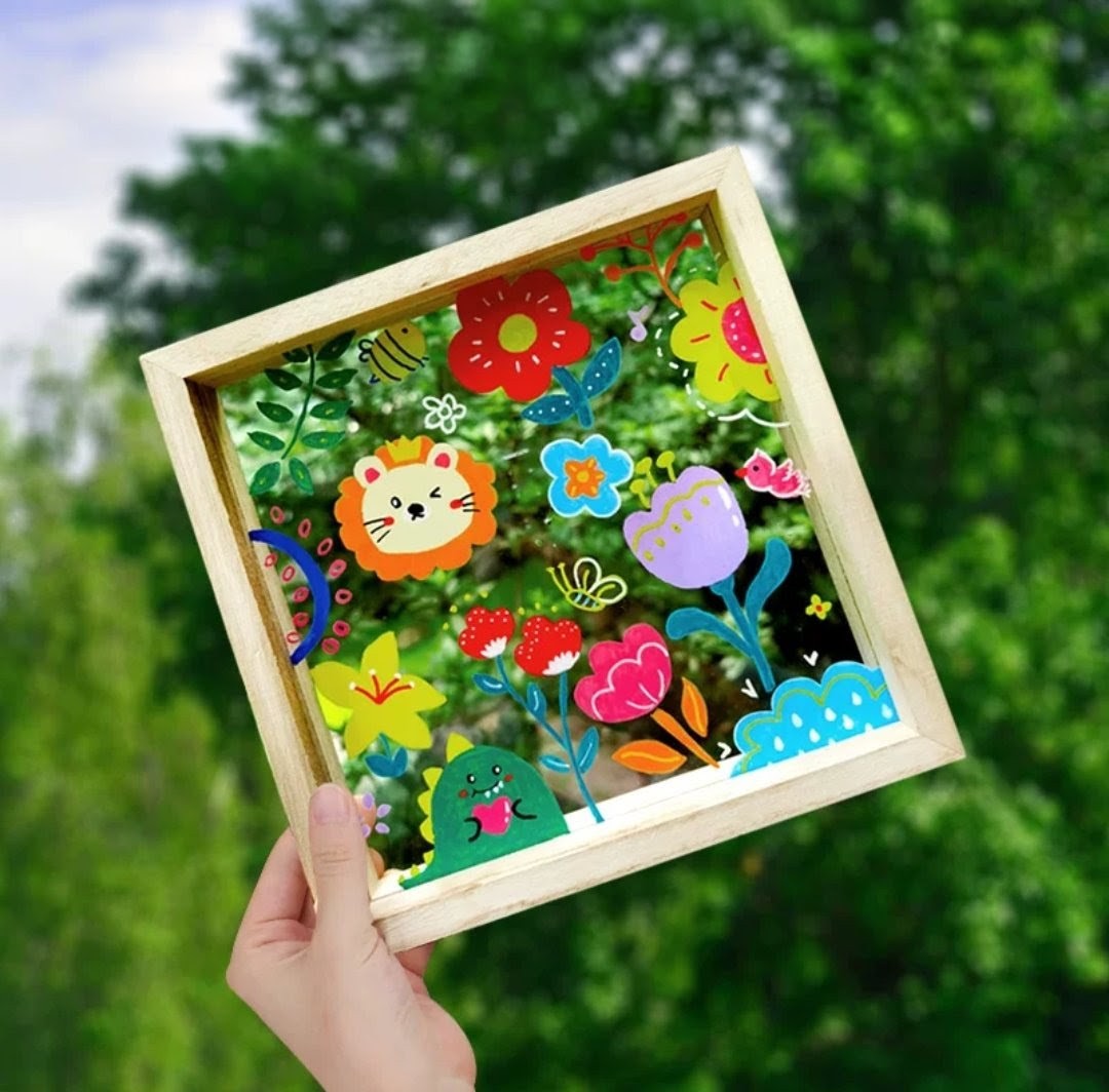 DIY手工材料-木質阿加力膠片玻璃畫相框 (G743)  🚛 送貨方式請選(4)