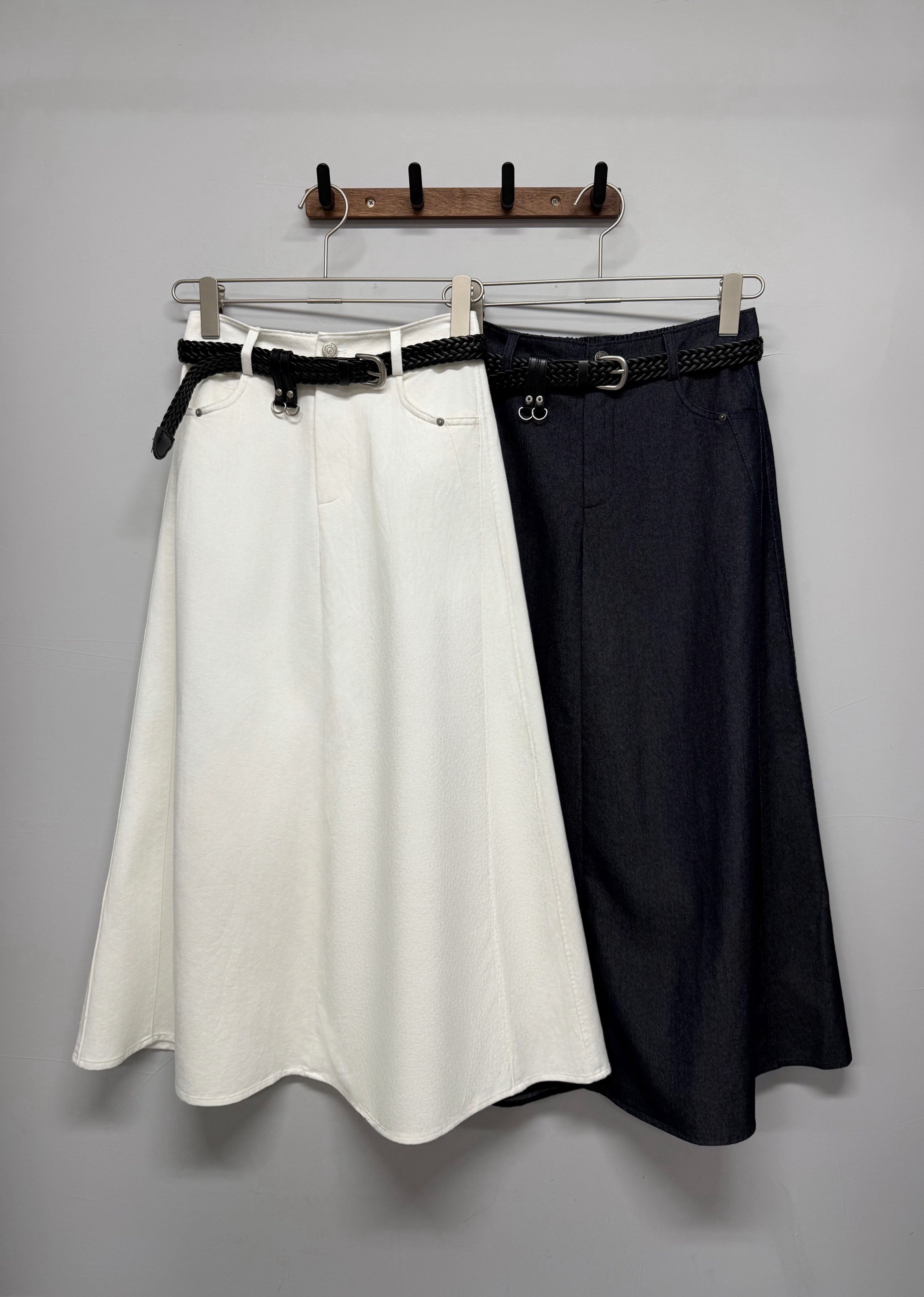 Cotton full skirt (with belt)  #sk37