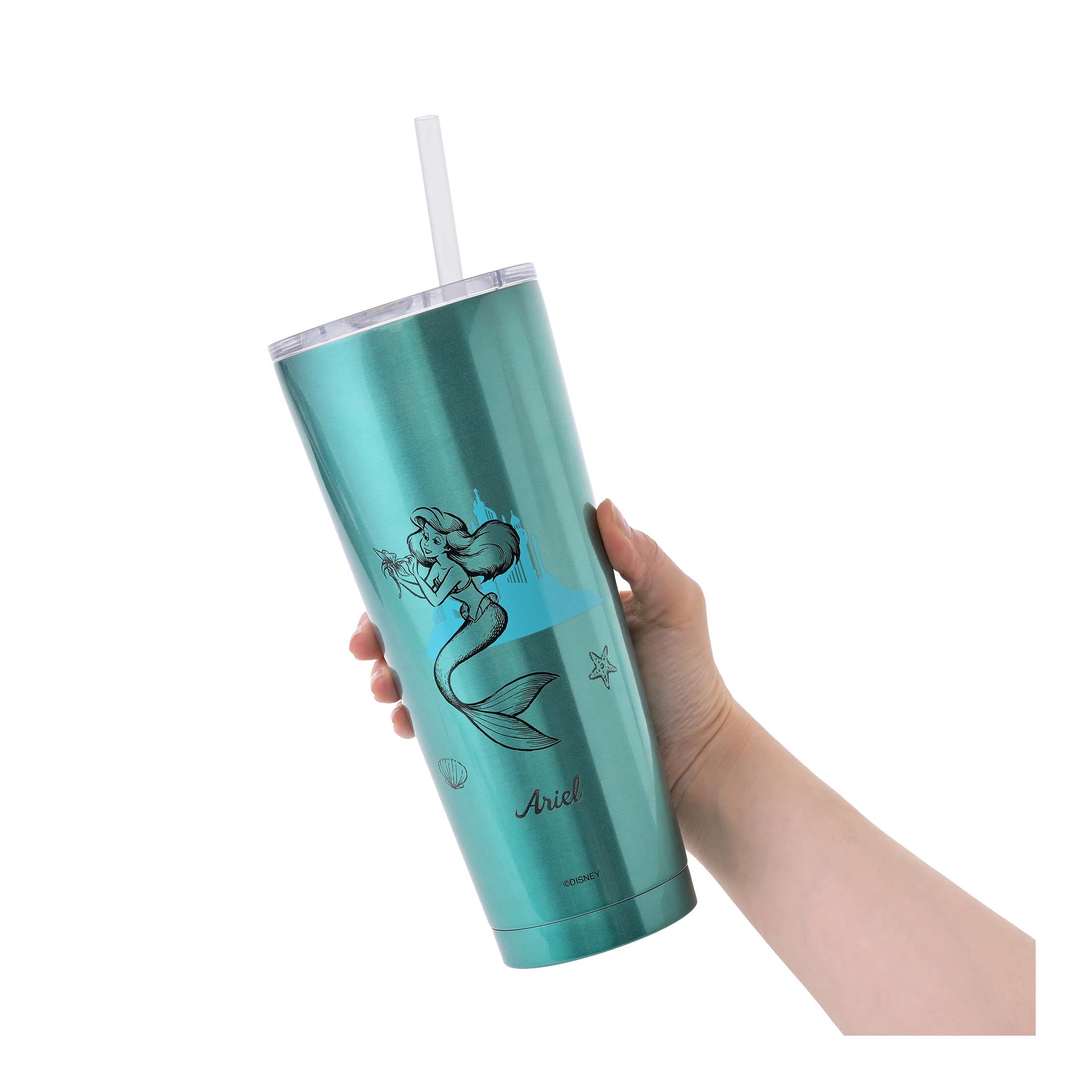 🎀【預訂】Disney 公主不鏽連吸管杯 750ml - Ariel
