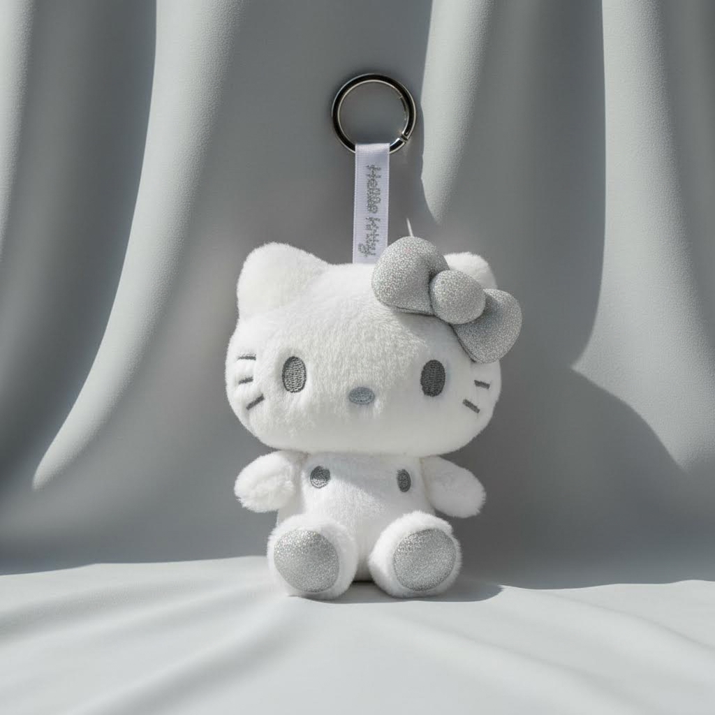 Sanrio - 閃亮公仔掛飾 (白色Hello Kitty款)