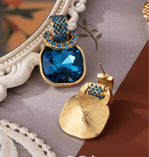 Crimson Luxe Gem Drop Earrings