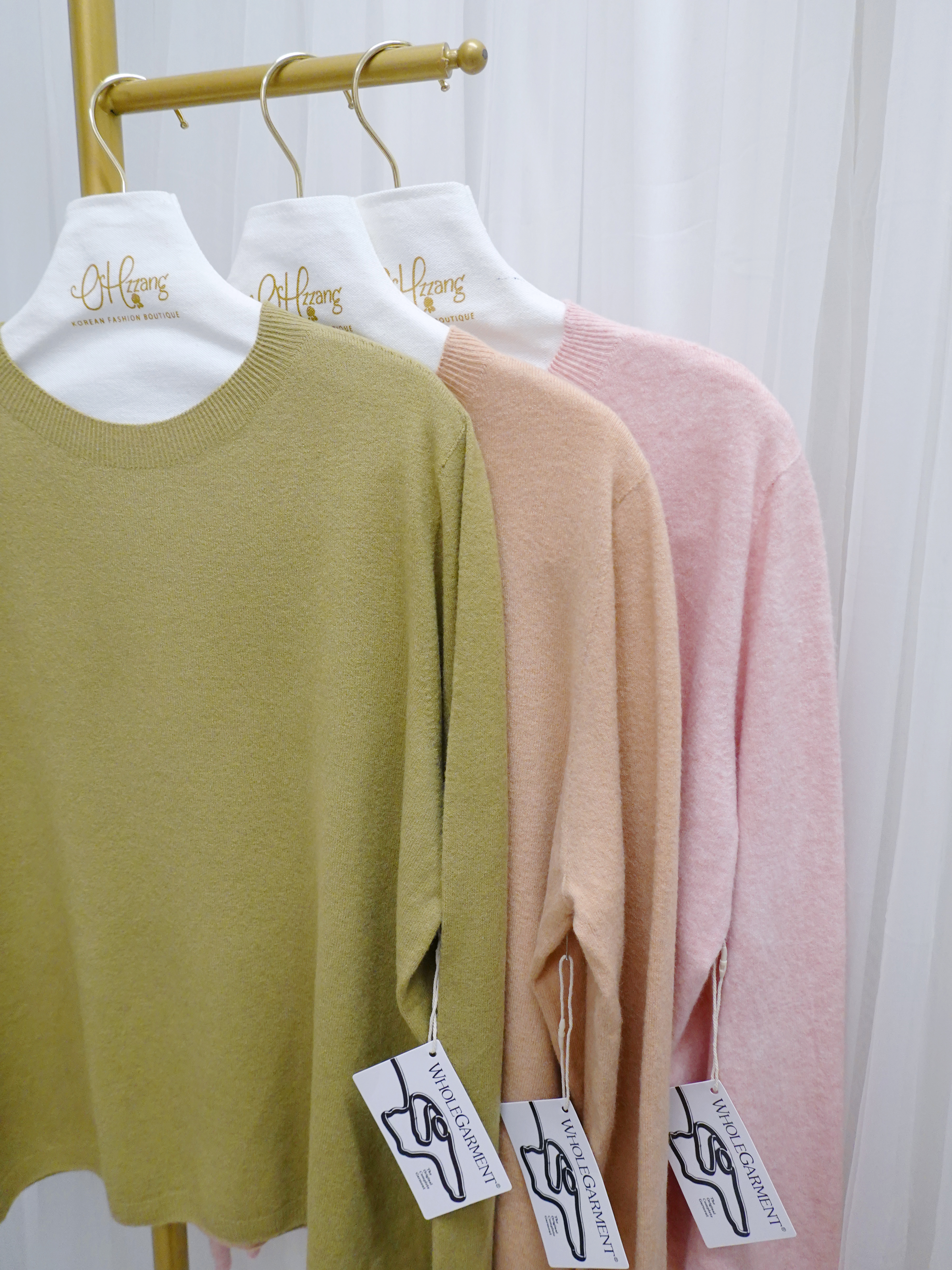 TOP21_12A 一體成型圓領羊絨羊毛TOP (6色)