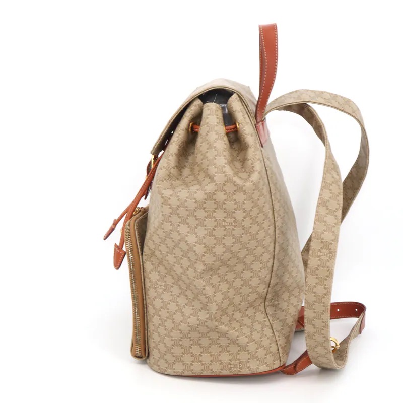 Celine Beige Macadam Front Pocket Backpack