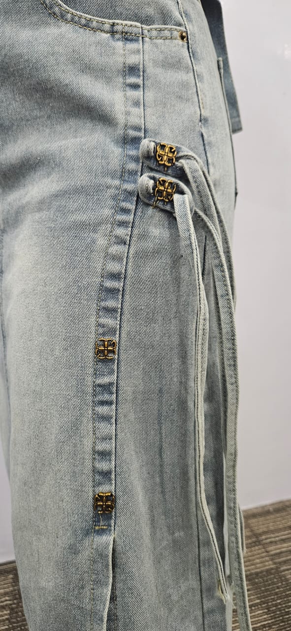 Denim Midi Slit Skirt