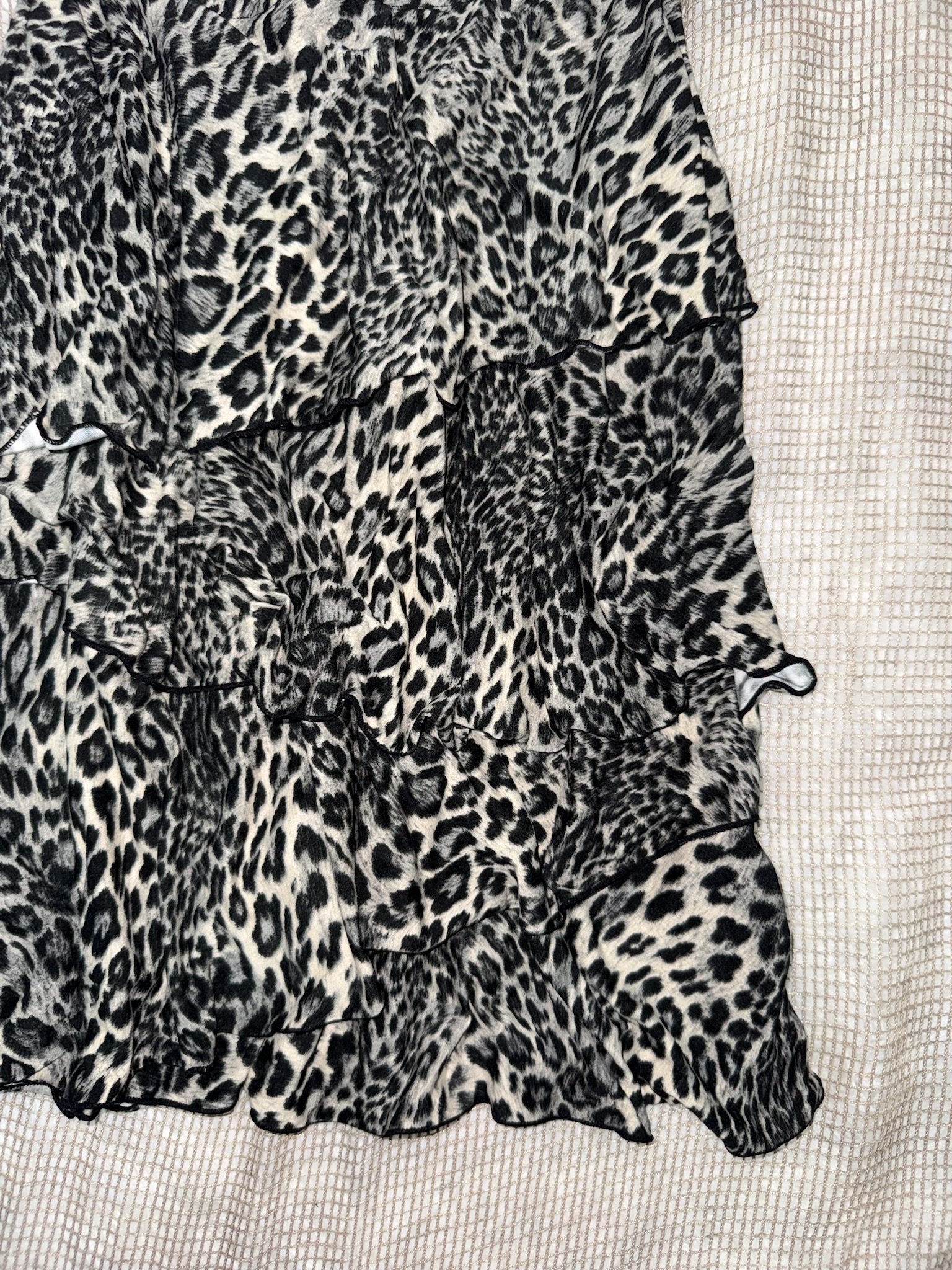 Leopard Print Tiered Ruffle Top