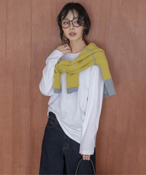 雙面撞色高領針織上衣【JT023】 
