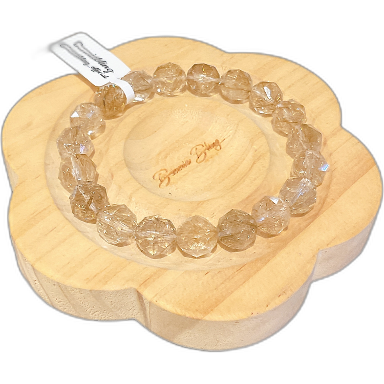 星型切割銀髮晶手串