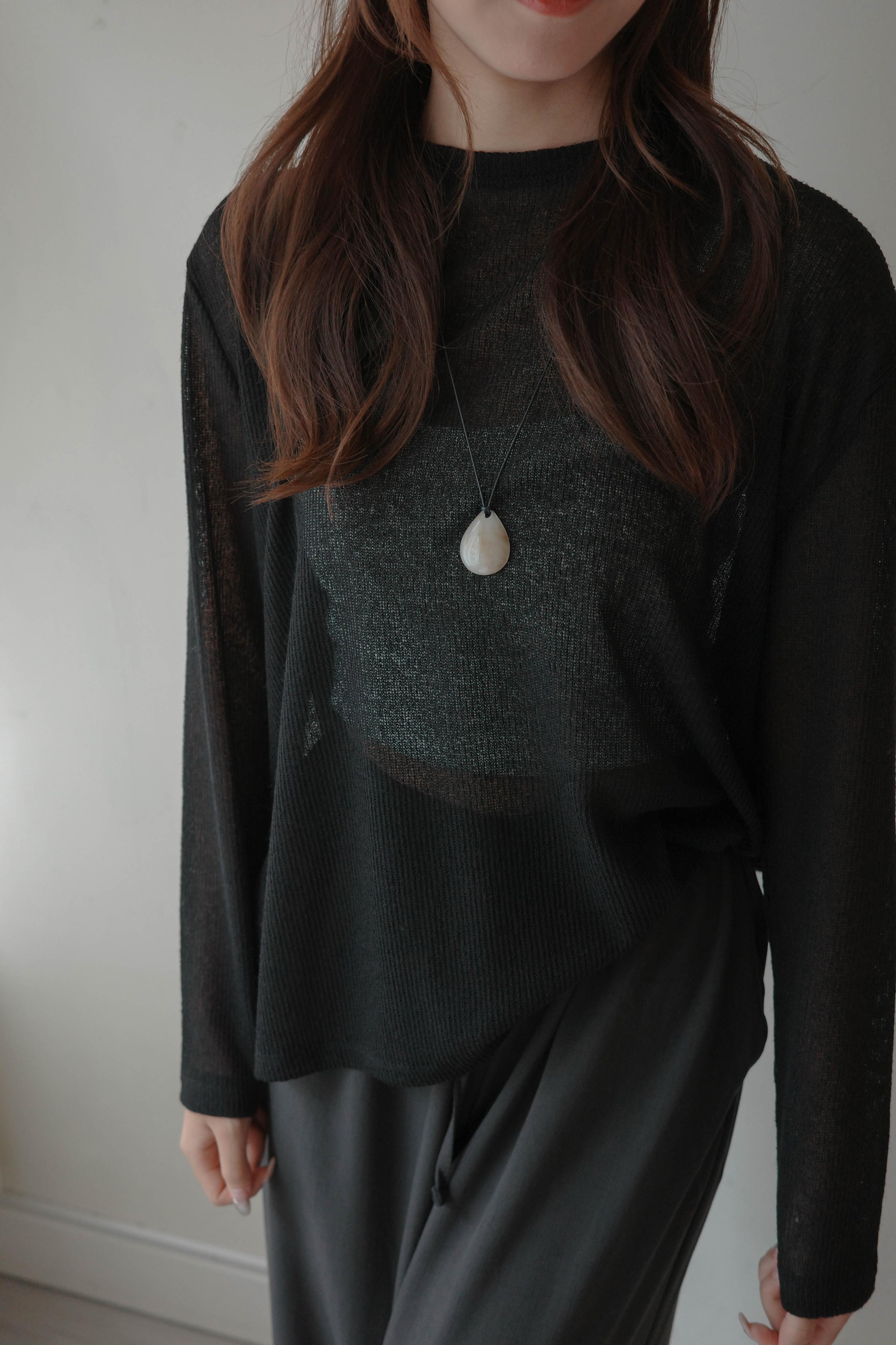 韓系琥珀水滴形頸鏈