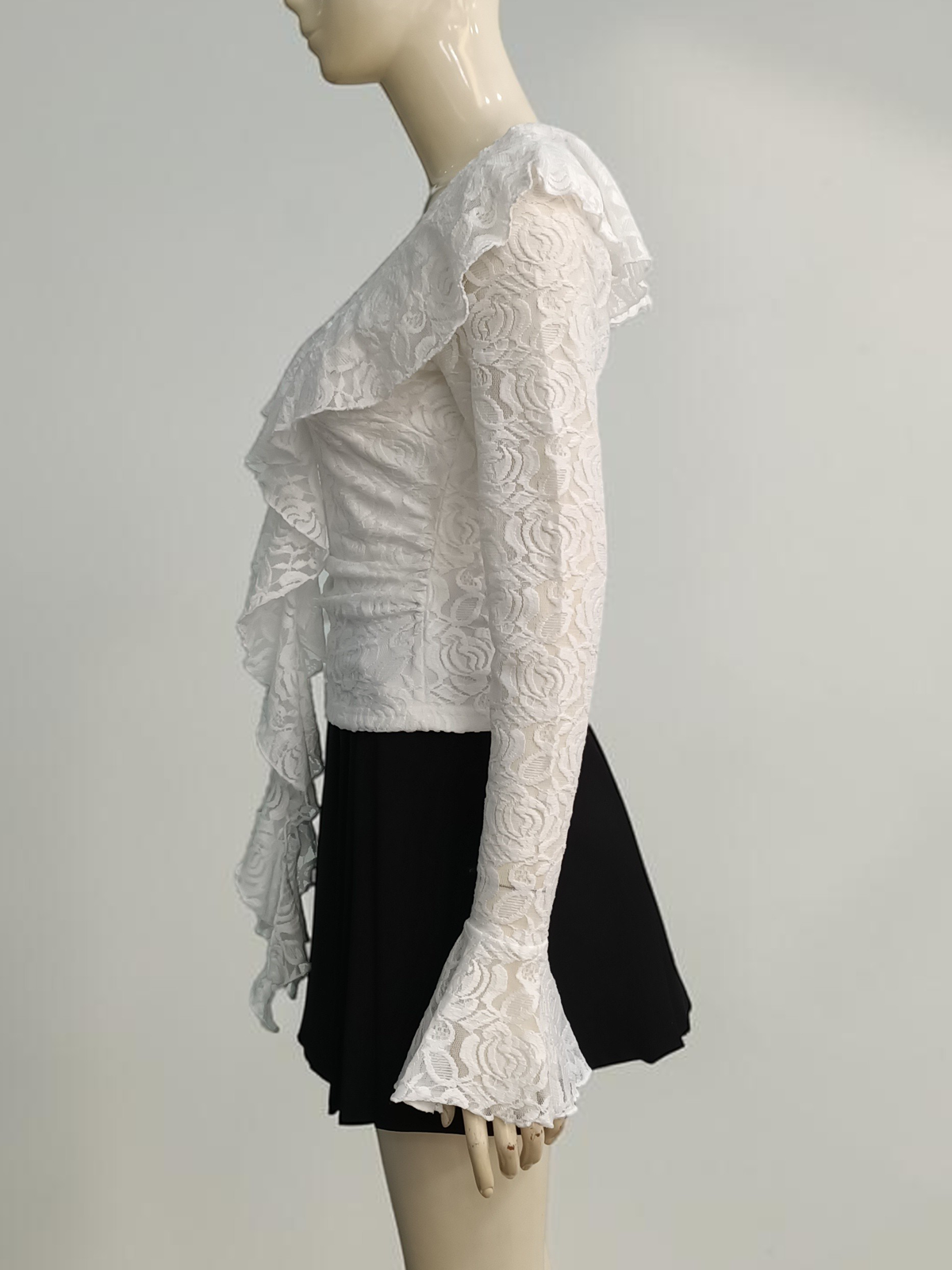 Elisse Lace Ruffle Blouse Top M166