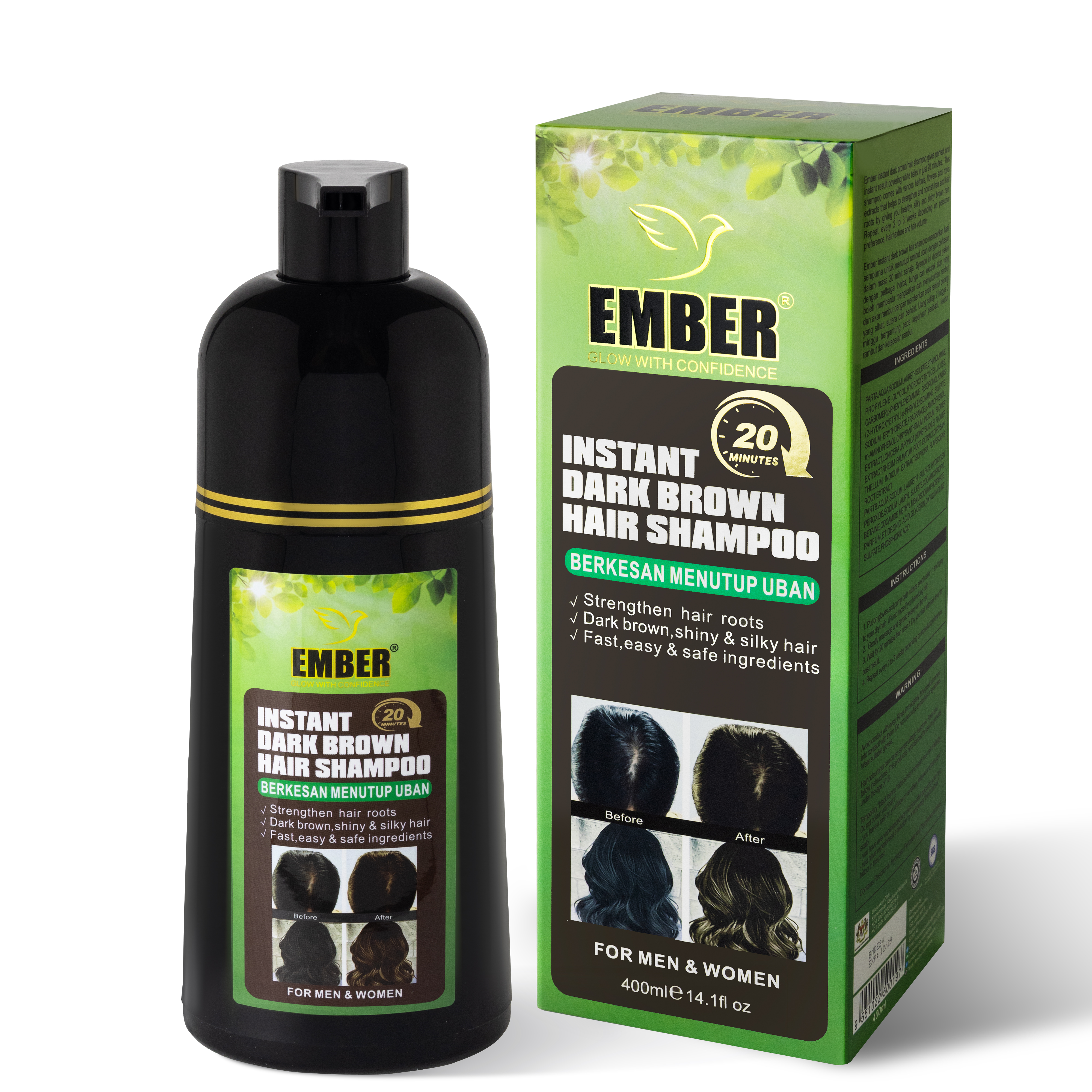 EMBER HAIR COLOR SHAMPOO 400ML /  BROWN