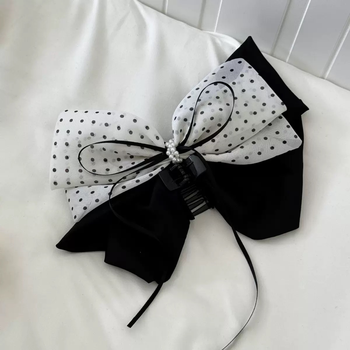 波点蝴蝶结抓夹