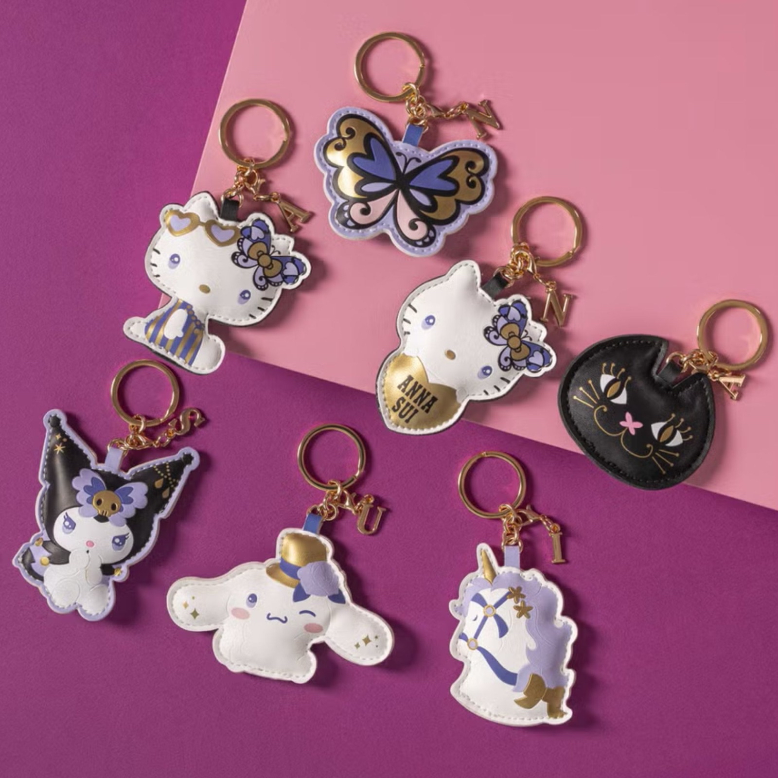 （約4月下旬到貨 ）🇹🇼台灣超商限定ANNA SUI× Sanrio 限量皮革鎖匙扣 (7款隨機)