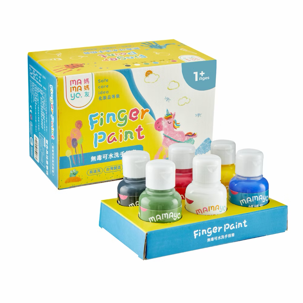 Mamayo可水洗幼兒無毒手指膏六色組-一般色