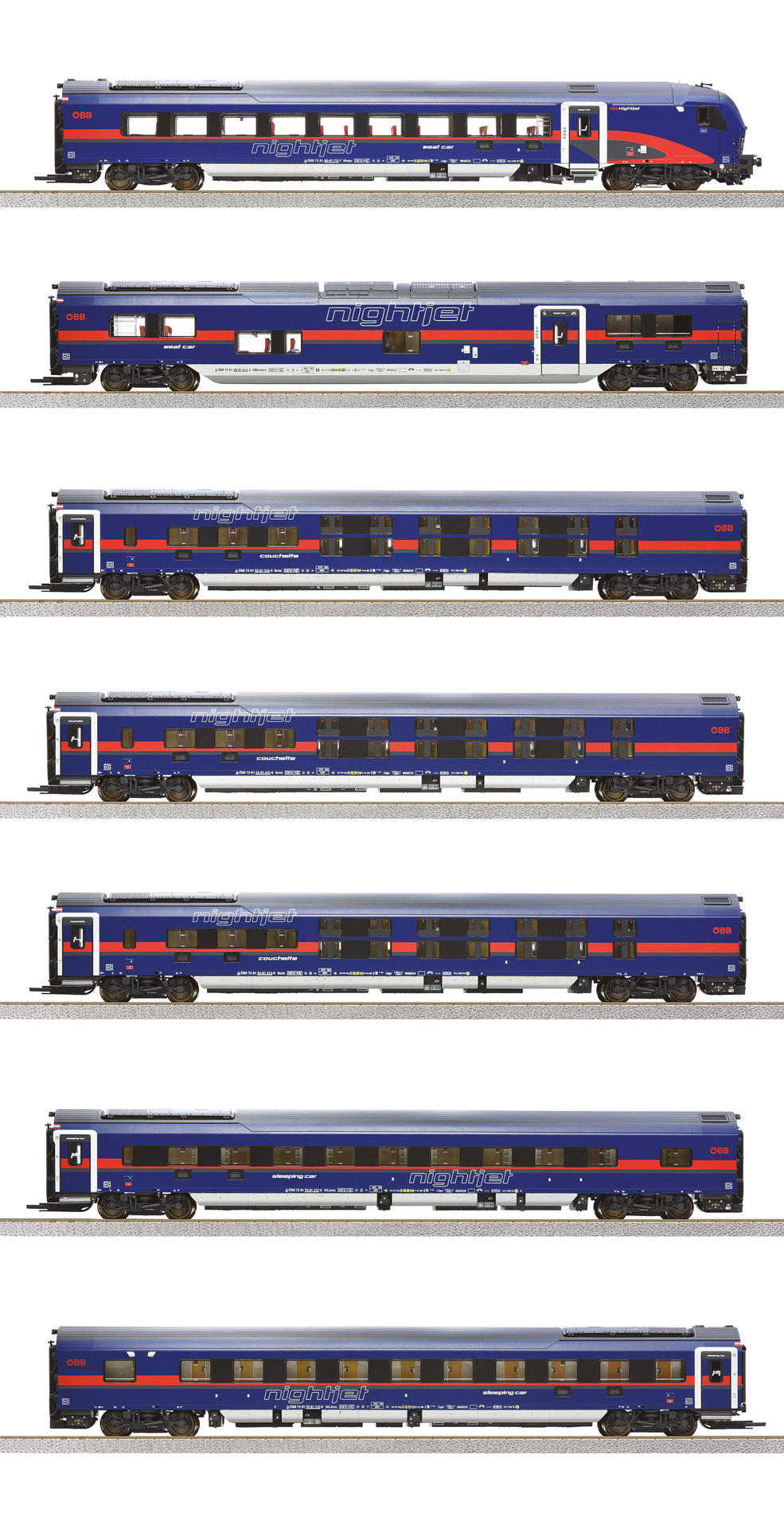 ÖBB Nightjet 7pcs DCC & Light Spur-HO ROCO 5510004