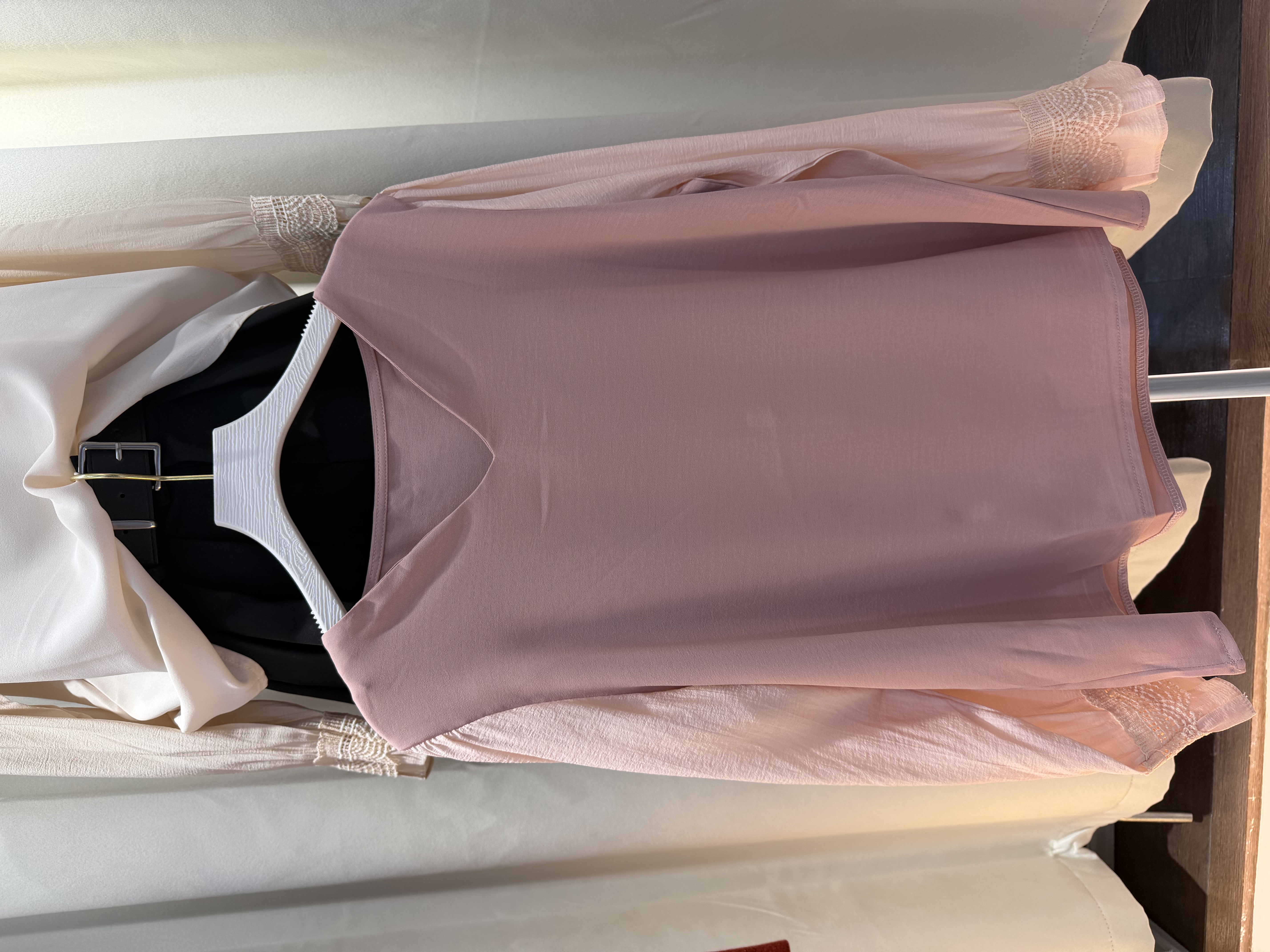 優雅拼接長袖上衣