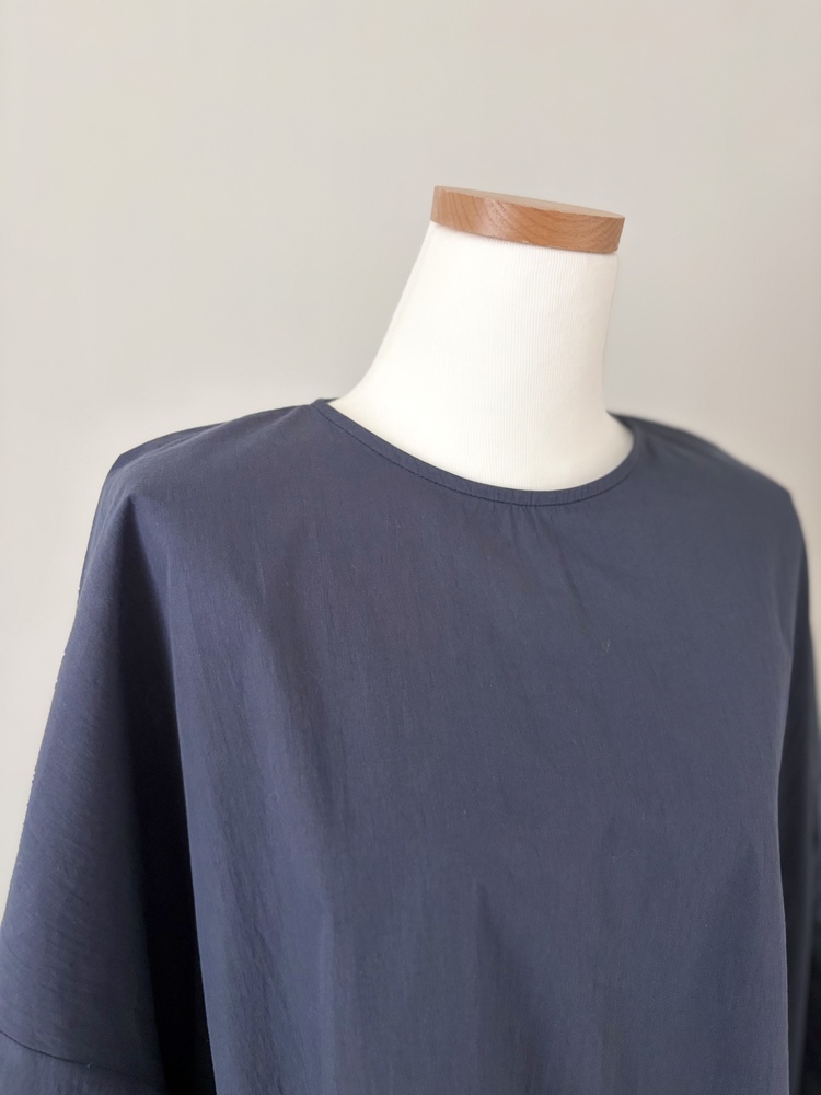 Wrap-Accent Dress (Misty Blue)