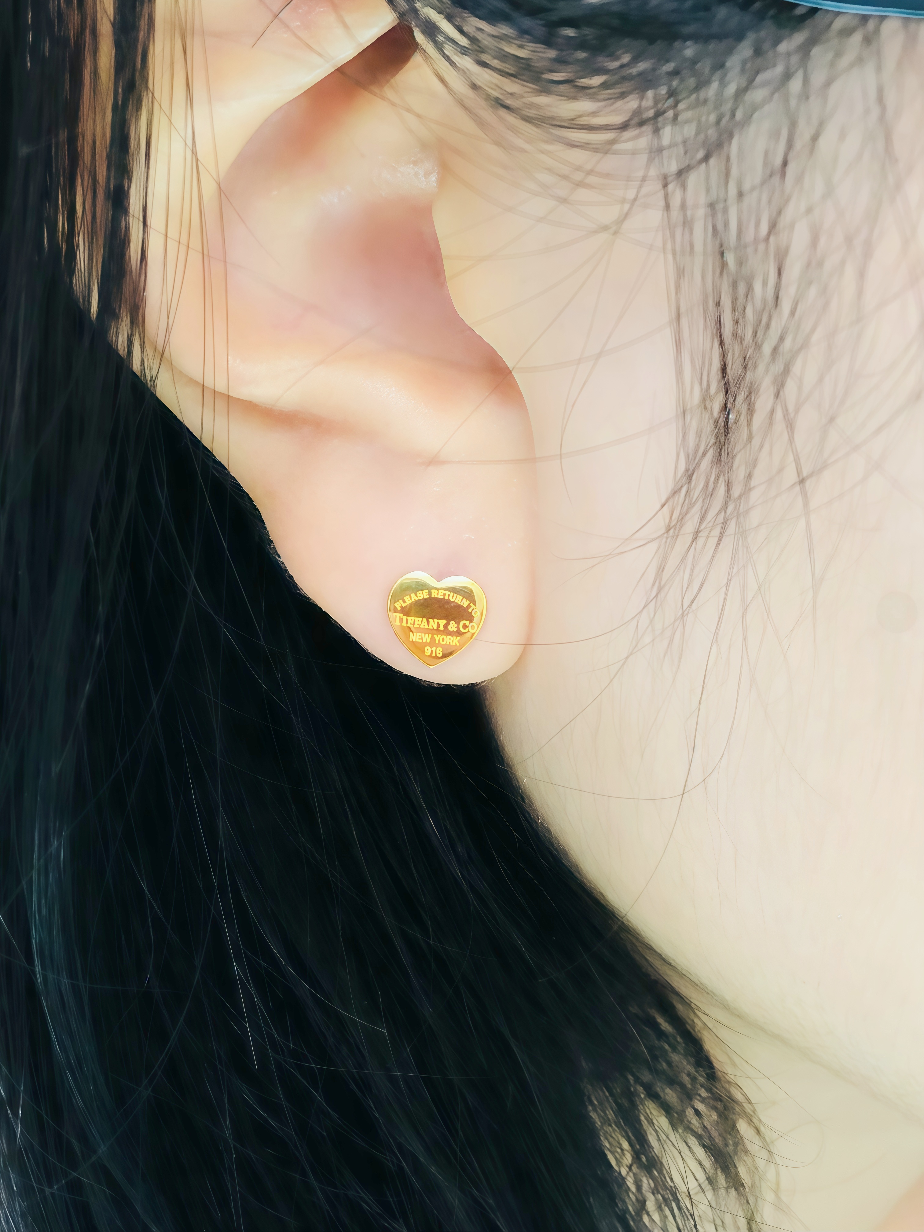 916 GOLD T.CO LOVE EARRING 916 金 蒂芙尼耳钉