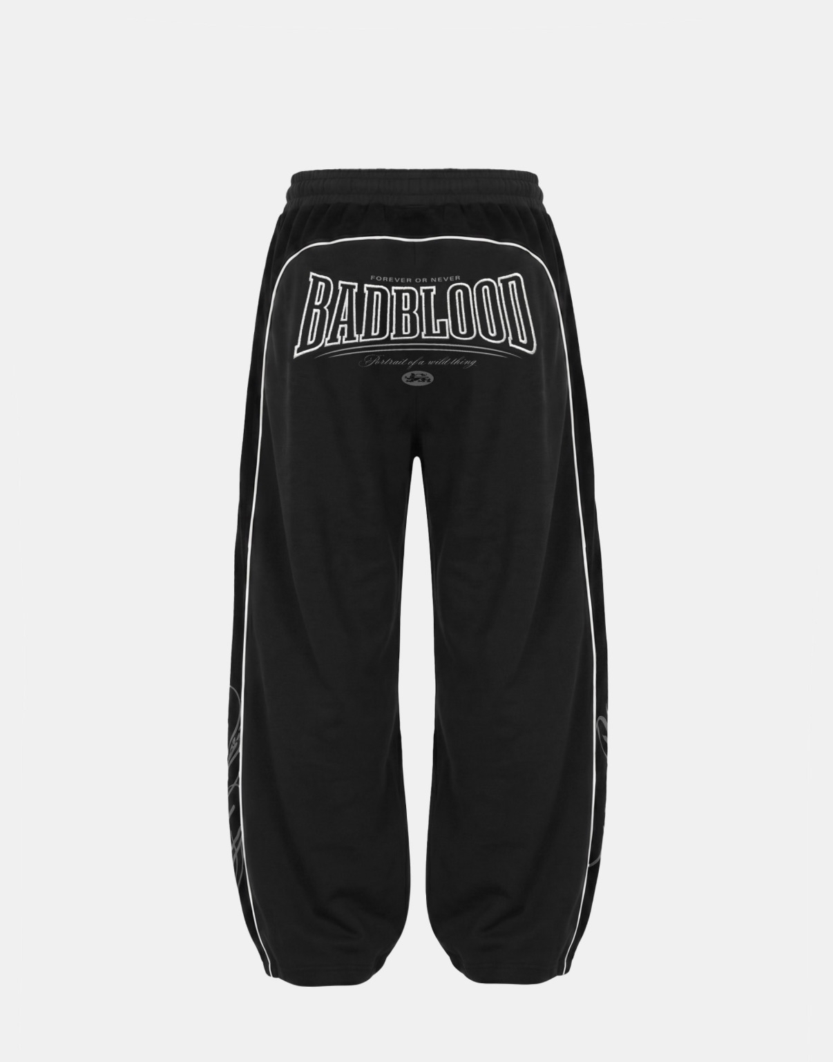 BADBLOOD新款[w-pts26-102] 90s Vintage Club Curved Joggers - Black