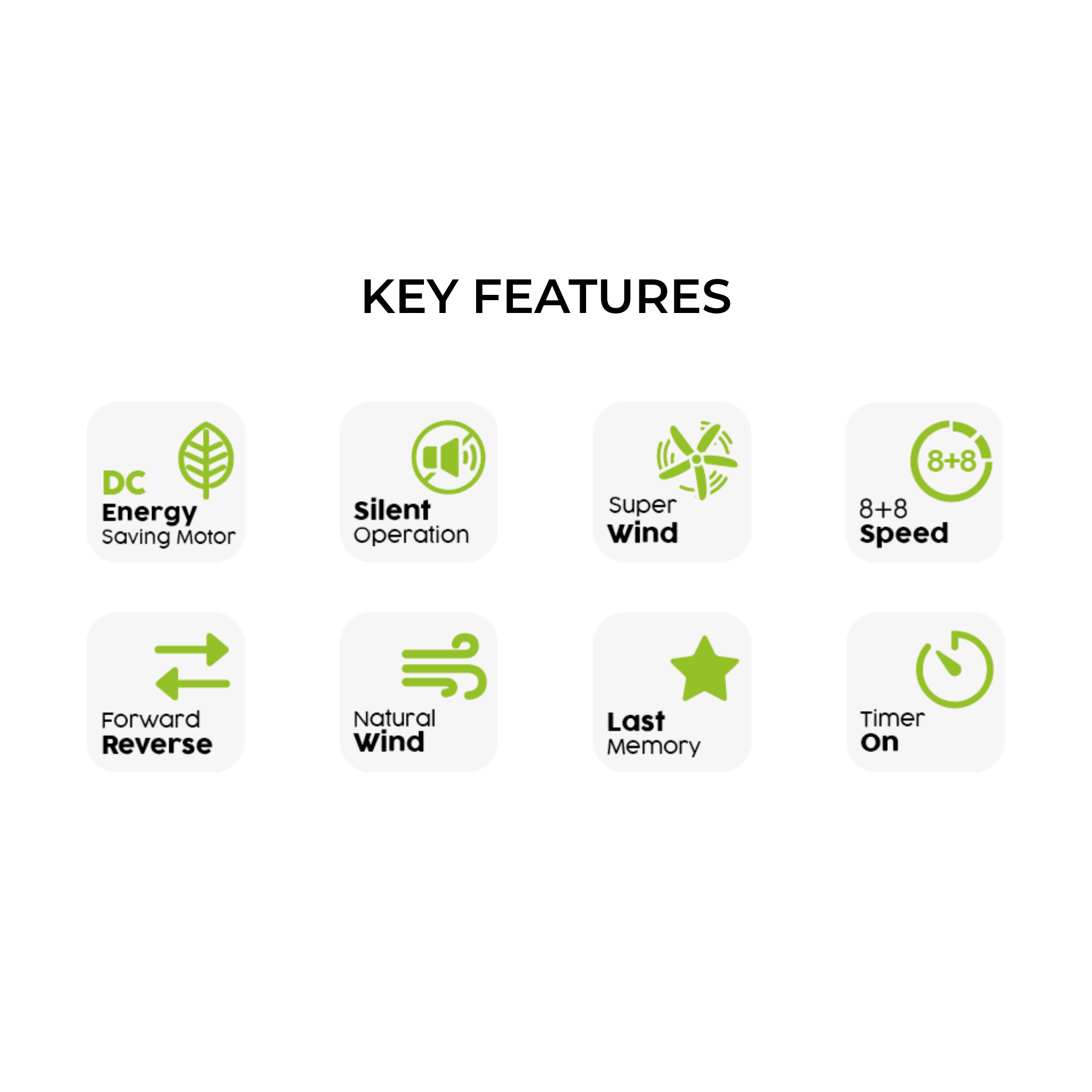 Alpha 56" AX70 DC Motor ABS Ceiling Fan (AX70-5B)