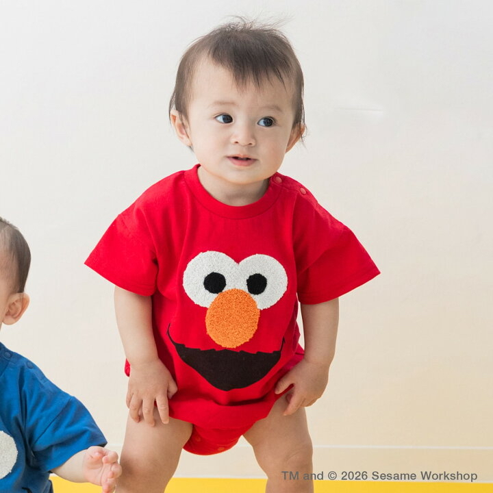 🇯🇵預訂 日本直送🇯🇵兩色芝麻街人物面部短袖包屁衣