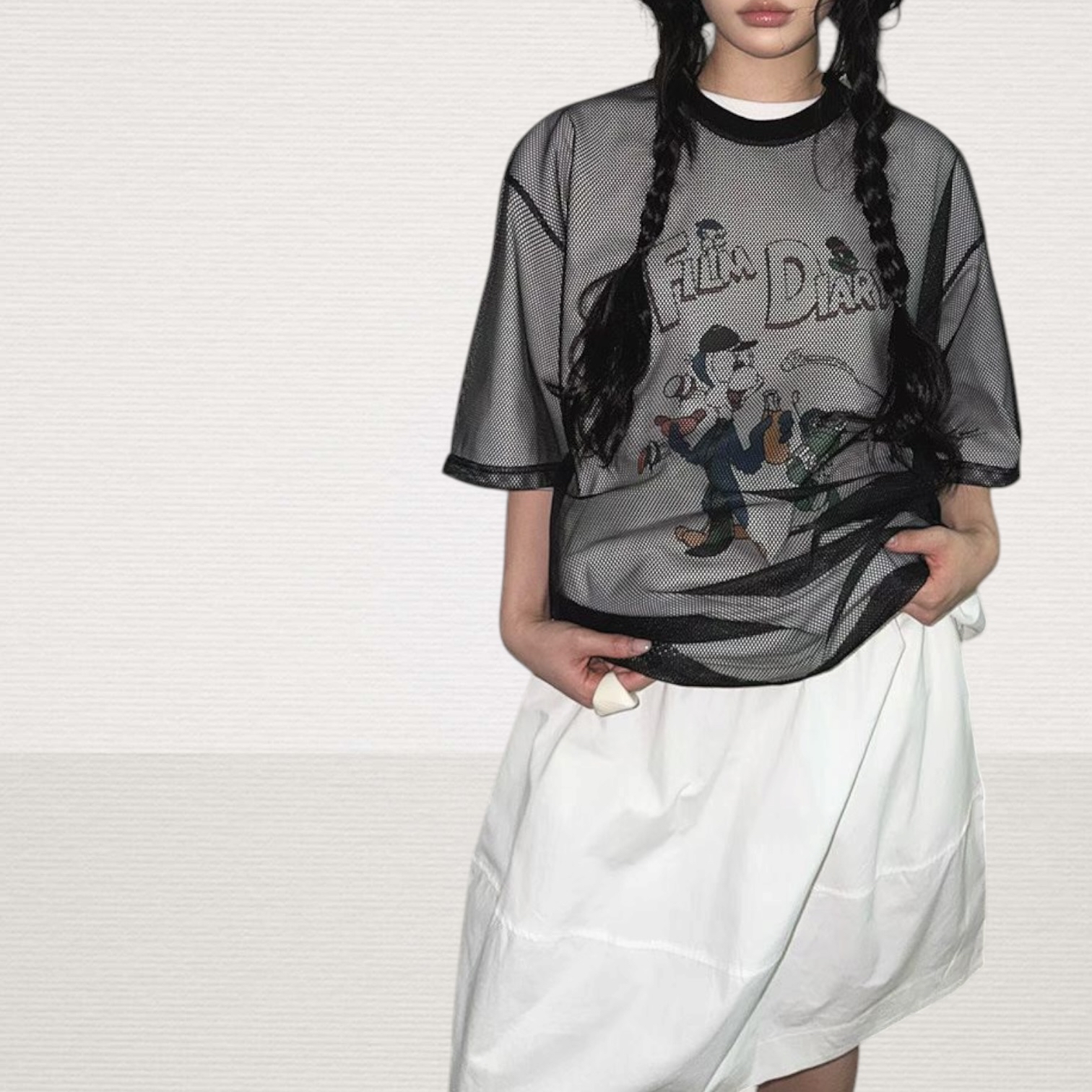 221263短袖網網tee