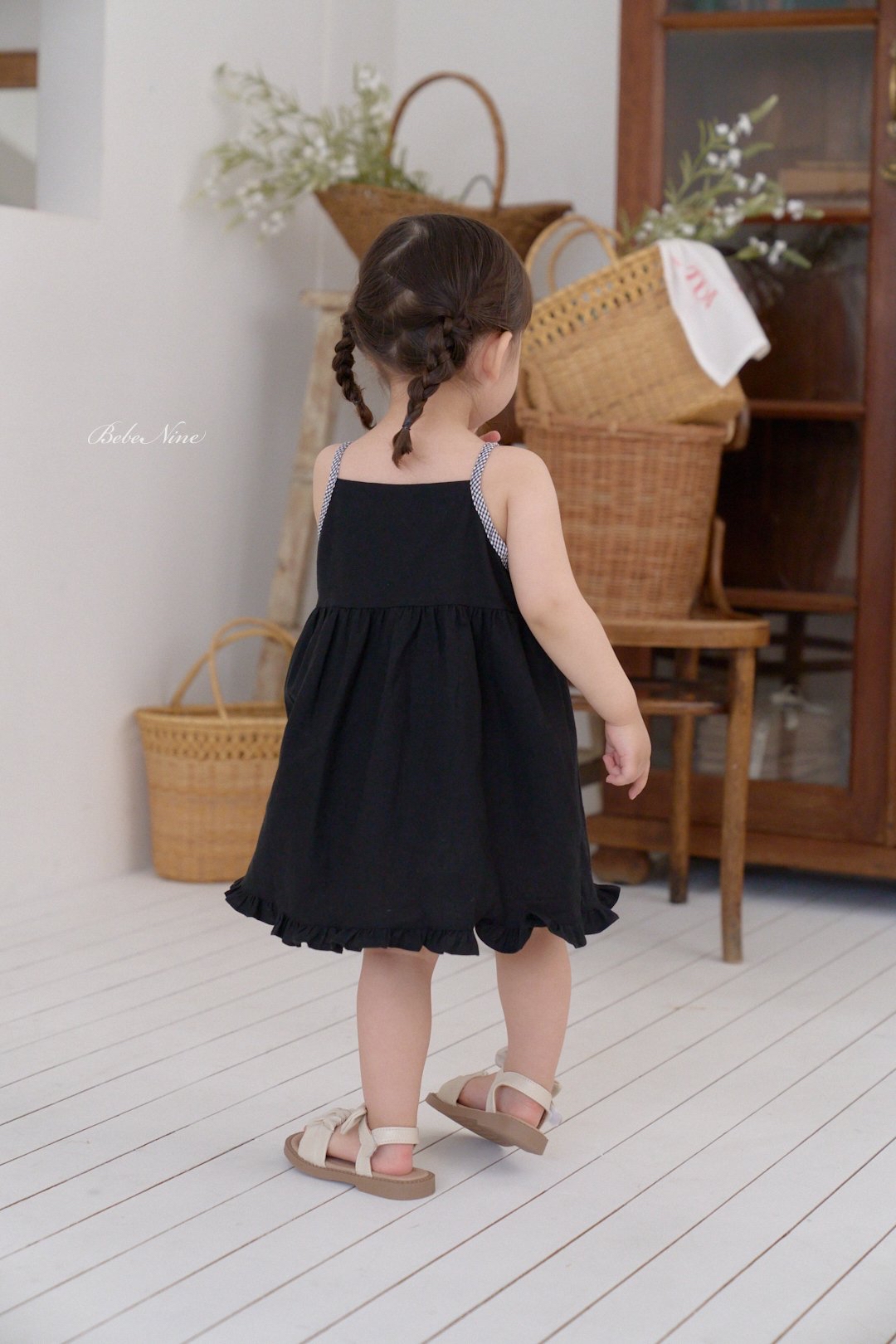 ☀️預訂 韓國直送☀️🇰🇷Bebenine三色荷葉邊下擺純棉吊帶連身裙