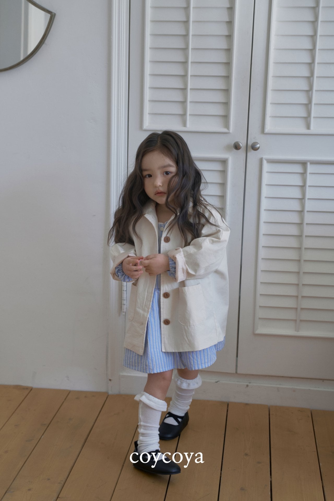 🌸預訂 韓國直送🌸🇰🇷COYCOYA兩色復古格紋內襯開襟外套