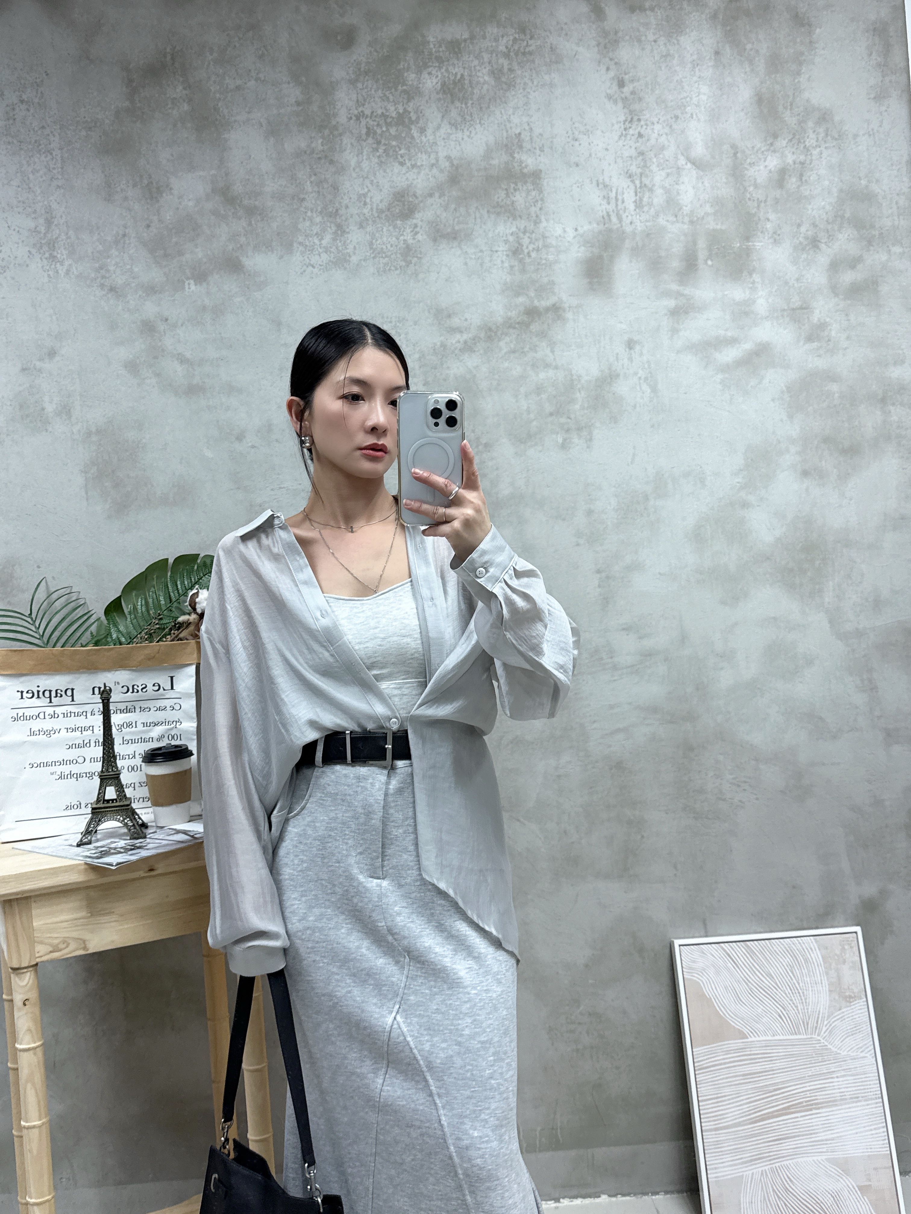 絲質側扣防曬恤衫