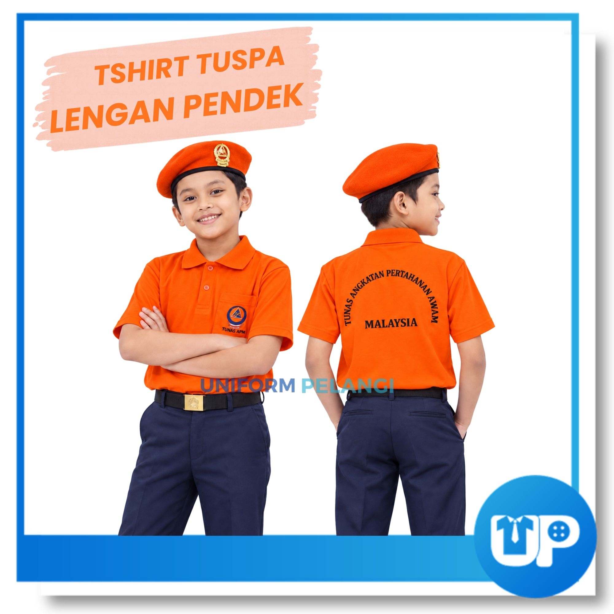 Tshirt TUSPA Sekolah Rendah kain Cotton Lengan Pendek dan Panjang FALCON Uniform Sekolah Kokurikulum